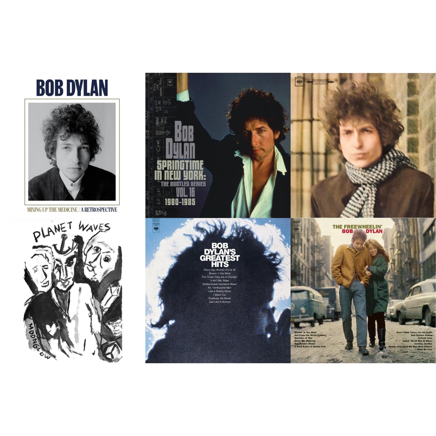Planet Waves (150G LP Vinyl/Dl) & Springtime In New York: The Bootleg Series Vol. 16 (1980-1985) (2LP) & Blonde On Blonde & Mixing Up The Medicine & Freewheelin Bob Dylan (140G/Dl Code) & Greatest Hits (150G/Dl Card)