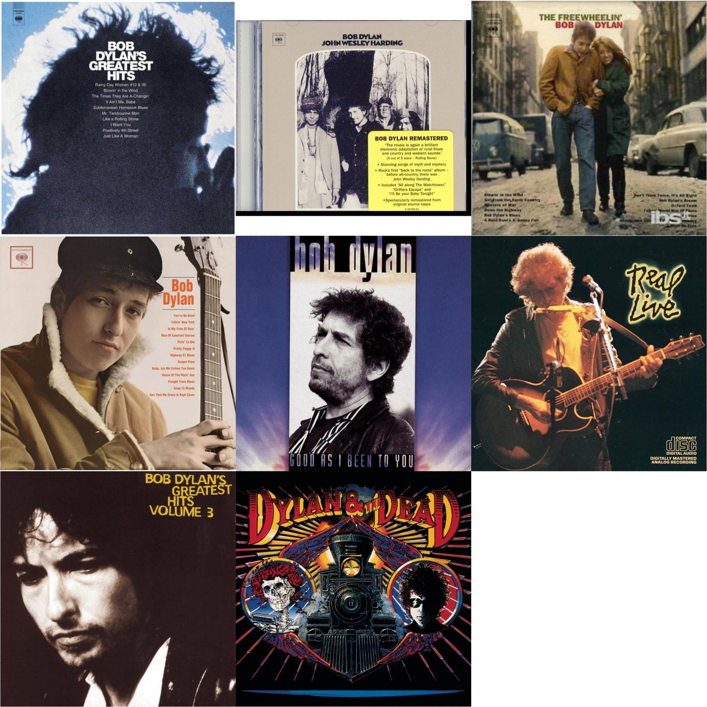 Greatest Hits Vol.1 & John Wesley Harding & Freewheelin Bob Dylan & Bob Dylan & Good As I Been To You & Real Live & Greatest Hits Vol.3 & Dylan & The Dead