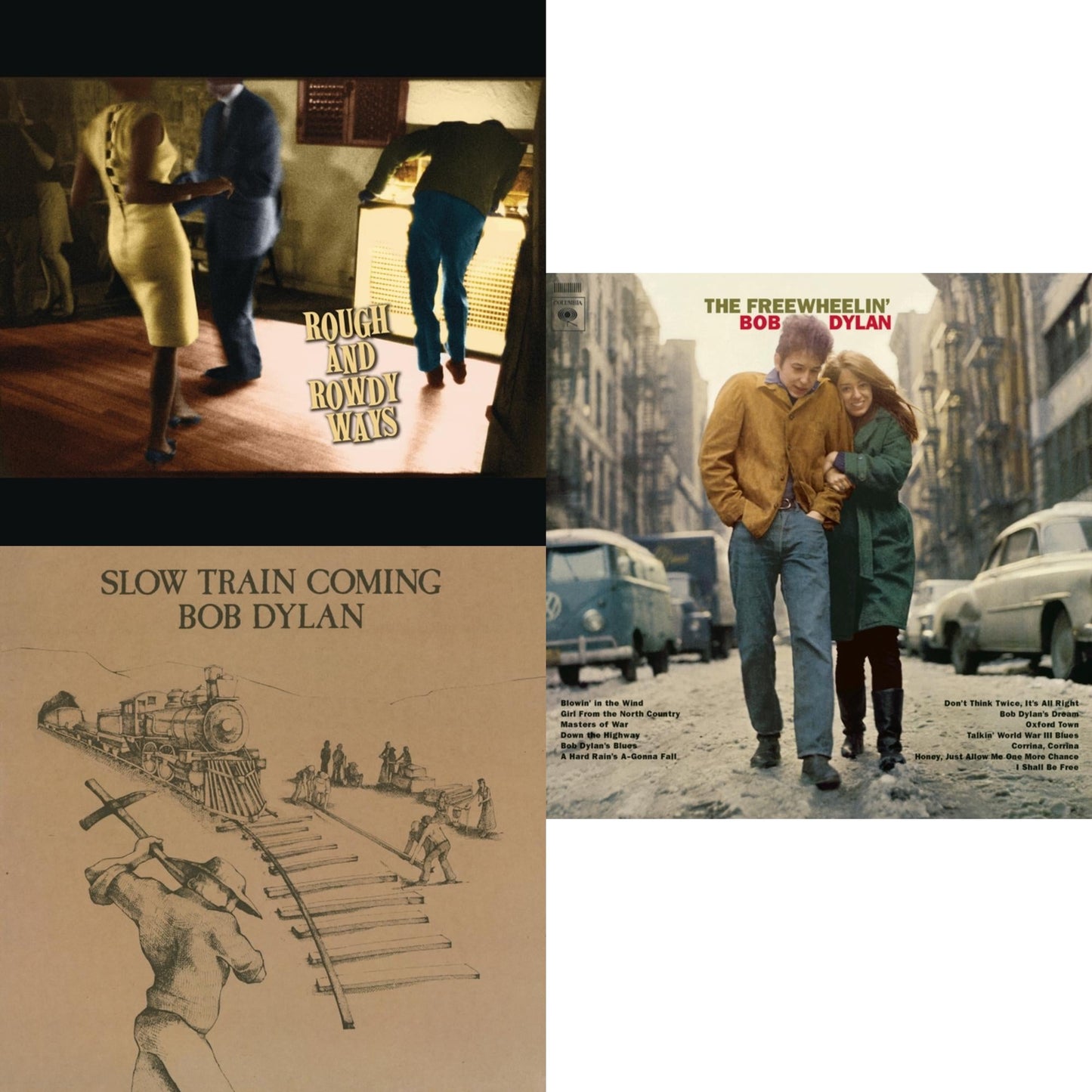 Rough & Rowdy Ways (2LP/180G/Dl Card) & Slow Train Coming (150G/Dl Card) & Freewheelin Bob Dylan (140G/Dl Code)
