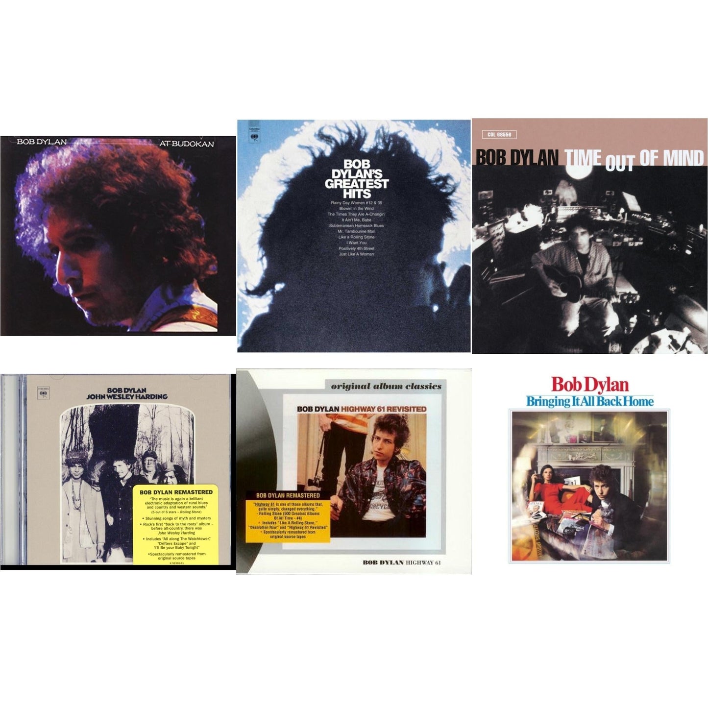 At Budokan & Greatest Hits Vol.1 & Time Out Of Mind & John Wesley Harding & Highway 61 Revisited & Bringing It All Back Home