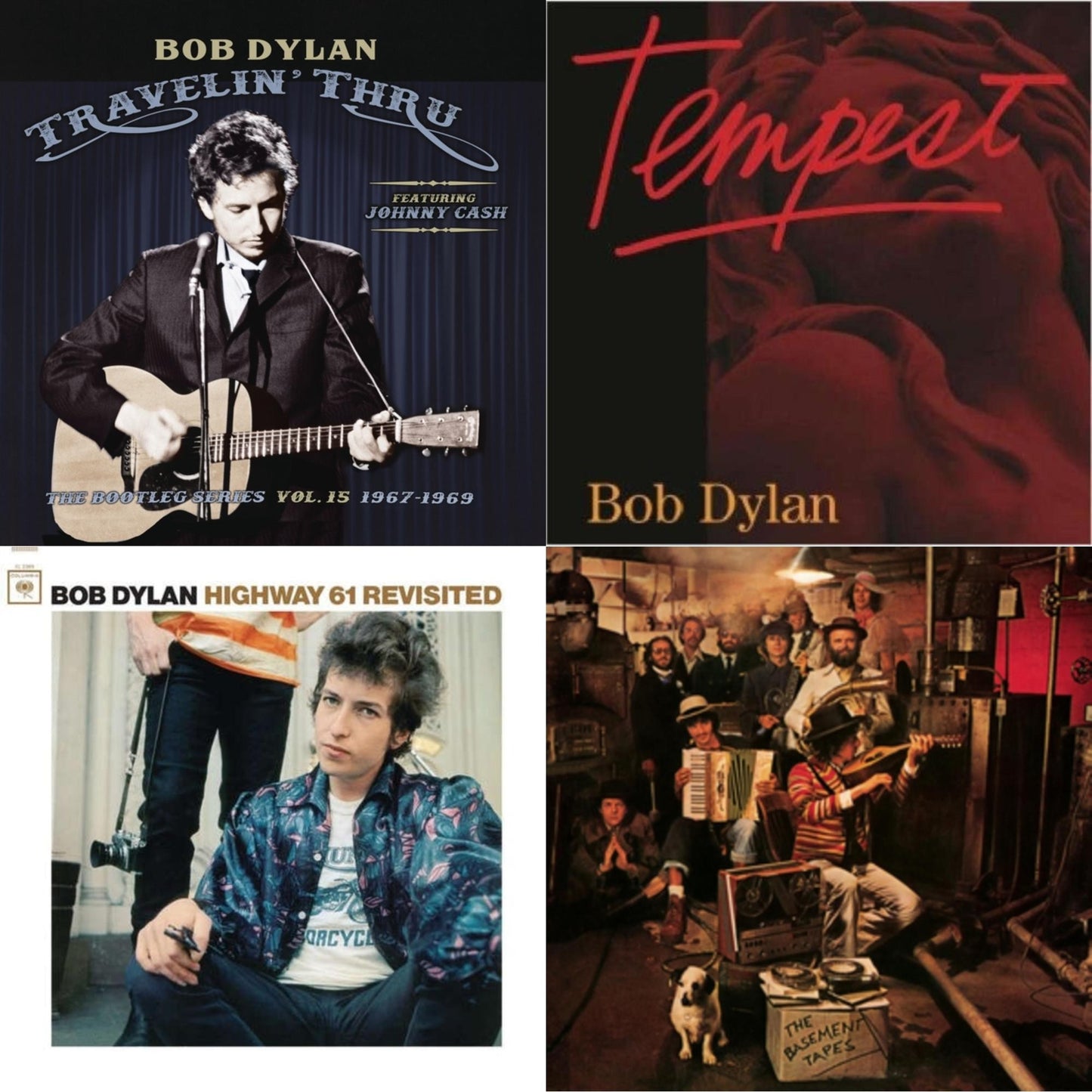 Traveling Thru Ft Johnny Cash: Bootleg Series Vol. 15 (3LP) & Tempest (2LP/CD/180G/Gatefold) & Highway 61 Revisited & Basement Tapes