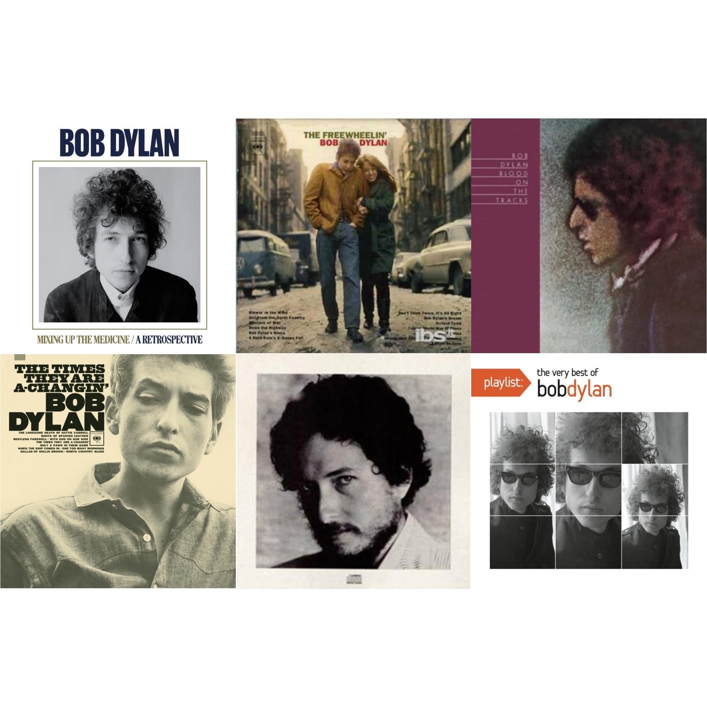 Mixing Up The Medicine & Freewheelin Bob Dylan & Blood On The Tracks & Times They Are A-Changin & New Morning & Playlist: Very Best Of Bob Dylan