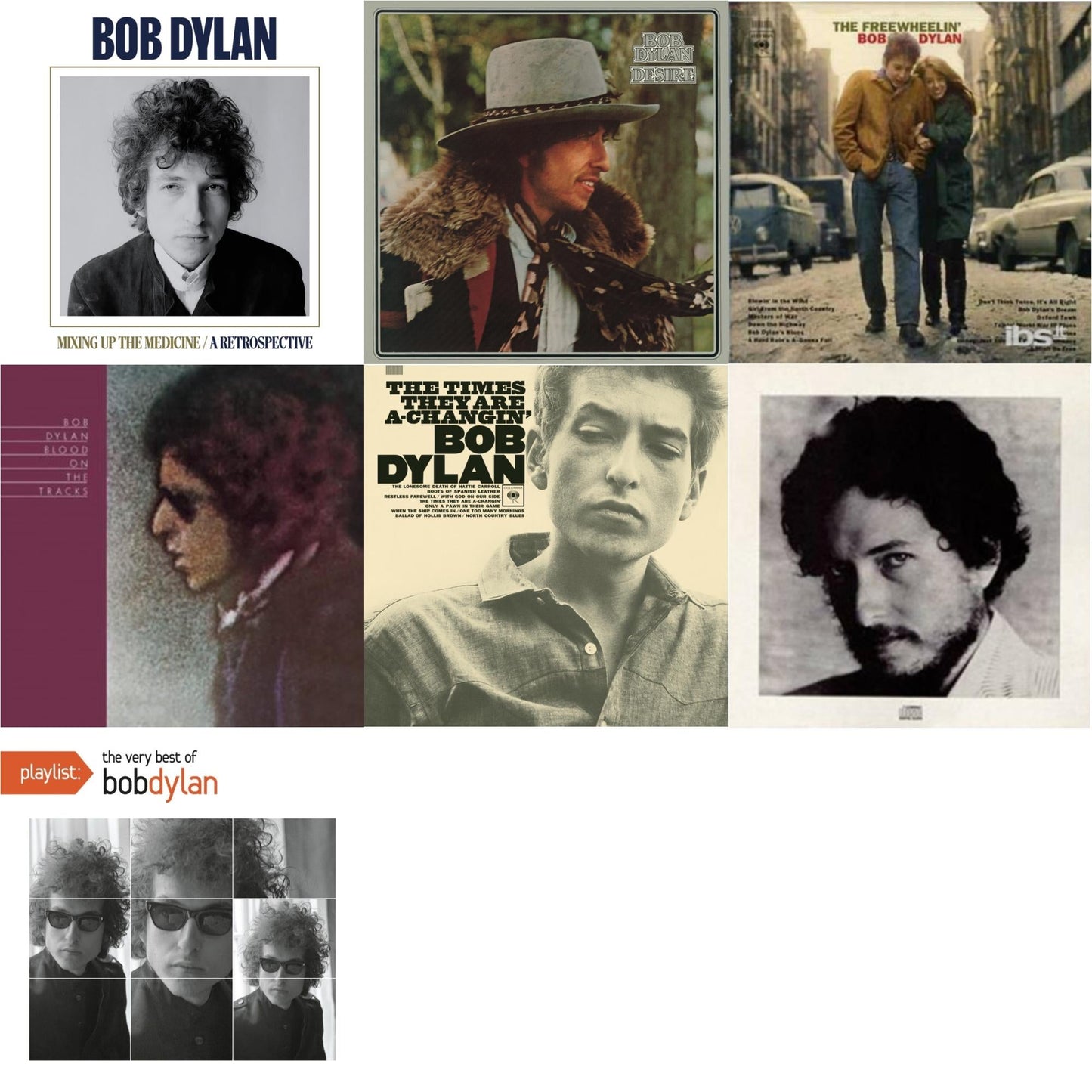 Mixing Up The Medicine & Desire & Freewheelin Bob Dylan & Blood On The Tracks & Times They Are A-Changin & New Morning & Playlist: Very Best Of Bob Dylan