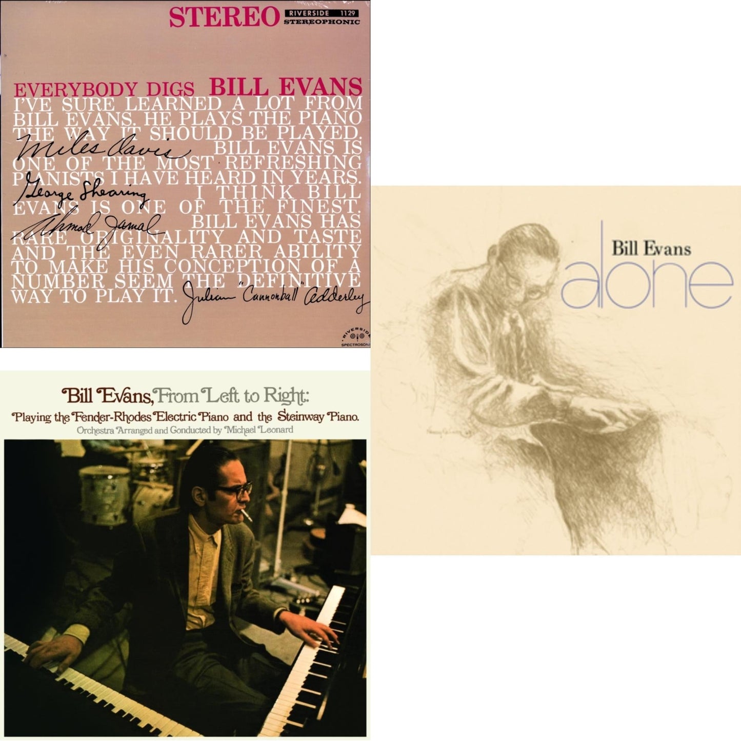 Everybody Digs Bill Evans & From Left To Right & Alone (Coloured LP Vinyl)