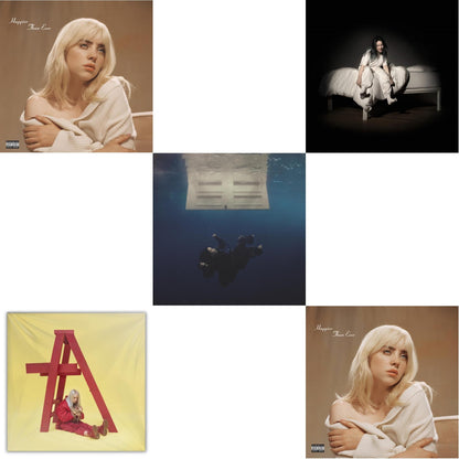 Billie Eilish - Happier Than Ever (X) (2LP) & Happier Than Ever (2LP/Recycled Vinyl/Rainbow Foil Jacket) (Rsd) & Hit Me Hard & Soft (Recycled Black LP Vinyl) & Billie Eilish - Dont Smile At Me (Black LP Vinyl) & When We All Fall Asleep, Where Do We