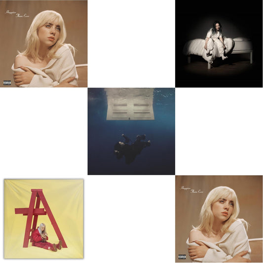 Billie Eilish - Happier Than Ever (X) (2LP) & Happier Than Ever (2LP/Recycled Vinyl/Rainbow Foil Jacket) (Rsd) & Hit Me Hard & Soft (Recycled Black LP Vinyl) & Billie Eilish - Dont Smile At Me (Black LP Vinyl) & When We All Fall Asleep, Where Do We