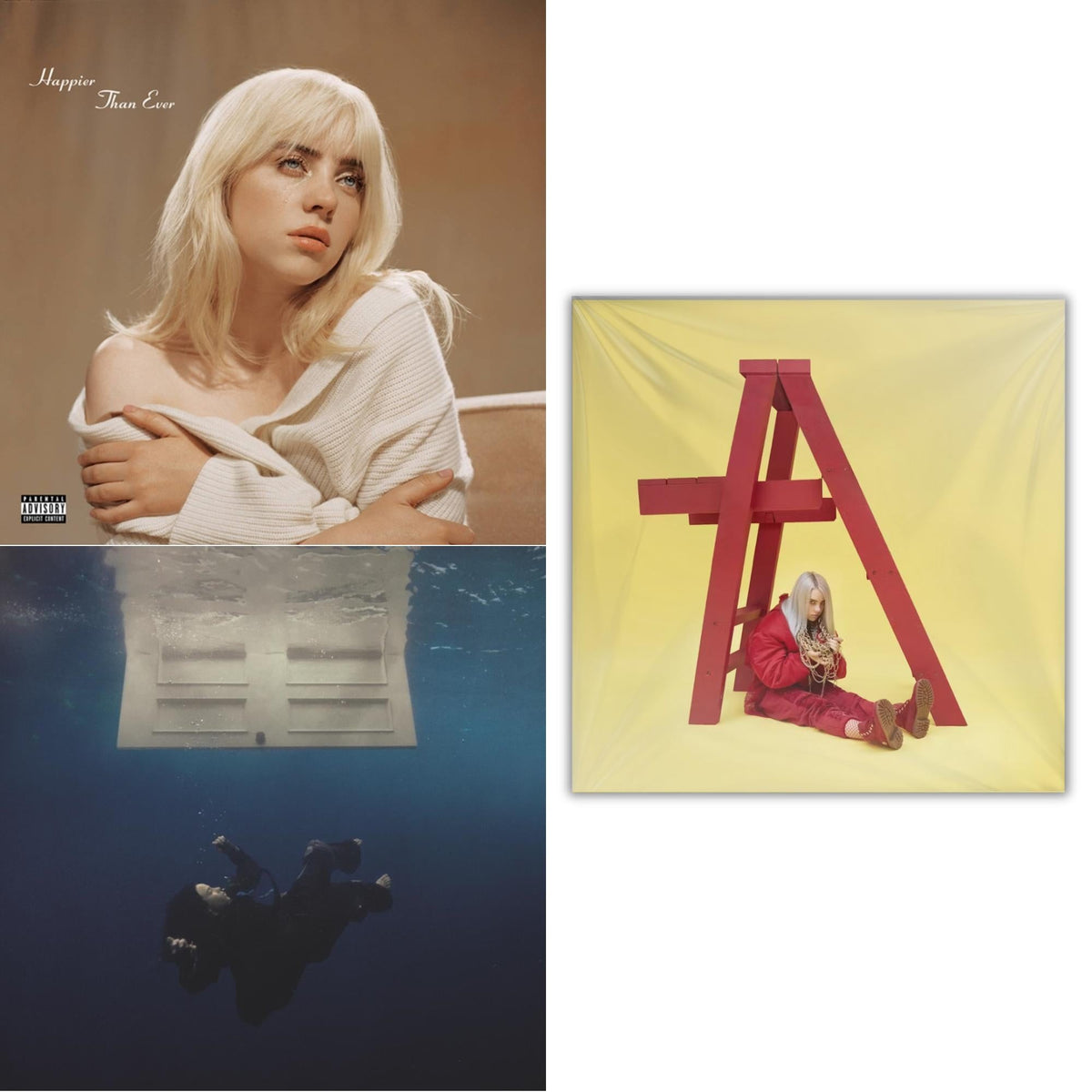 Happier Than Ever (2LP/Recycled Vinyl/Rainbow Foil Jacket) (Rsd) & Hit Me Hard & Soft (Recycled Black LP Vinyl) & Billie Eilish - Dont Smile At Me (Black LP Vinyl)