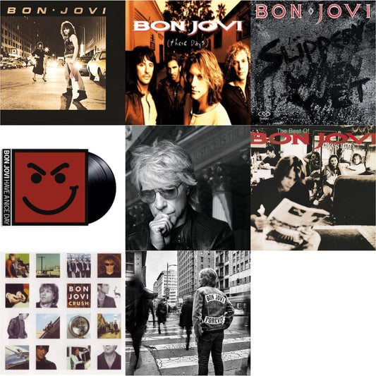 This is a 8 LP Vinyl SKU bundle.
1.This LP Vinyl is brand new.Format: LP VinylMusic Style: Hard RockThis item's title is: Bon Jovi (180G)Artist: Bon JoviLabel: ISLAND/UMEBarcode: 602547029195Release Date: 11/4/2016
2.This LP Vinyl is brand new.