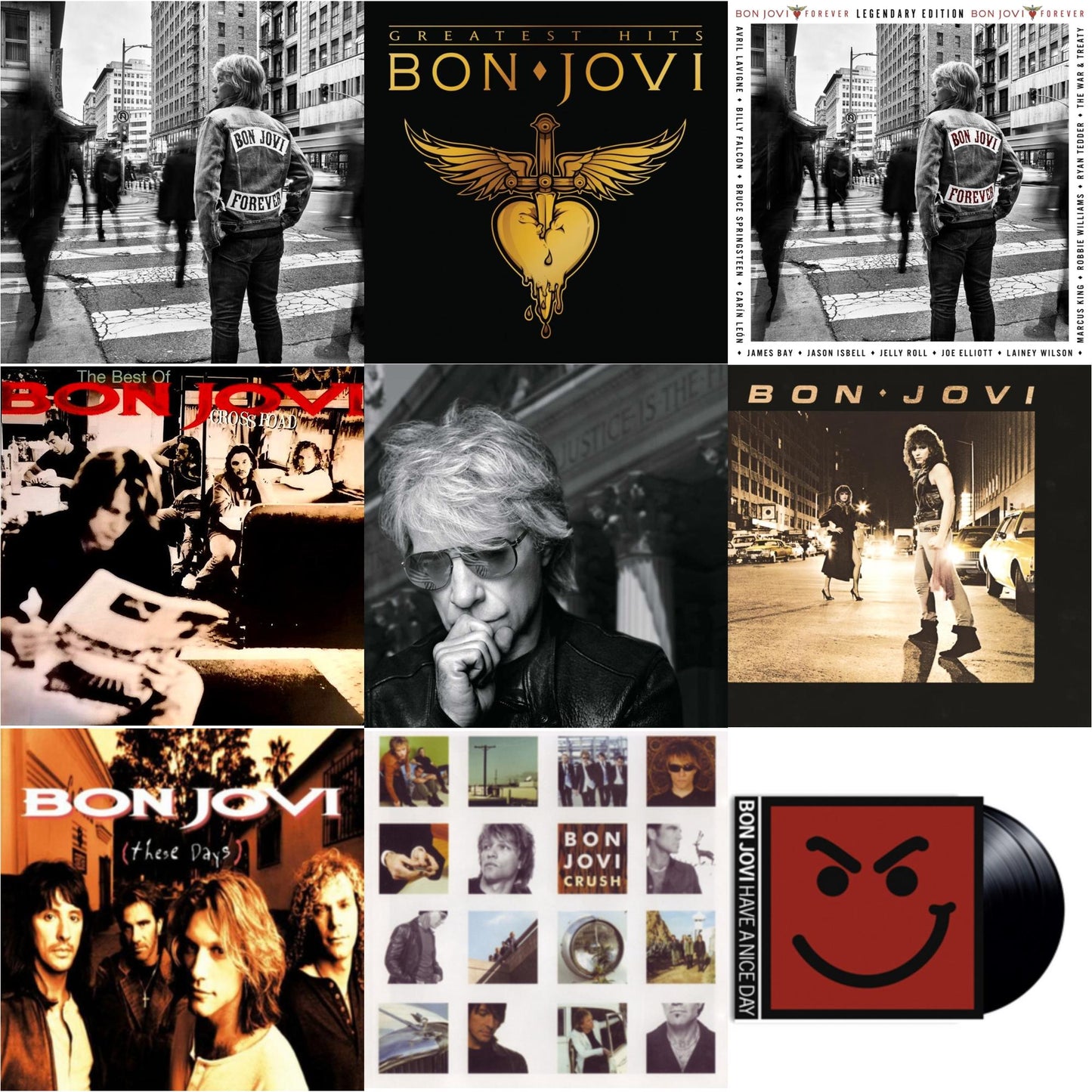 Forever & Greatest Hits (2LP) & Forever (Legendary Edition) (2LP) & Cross Road (2LP) & 2020 (2LP/Gold Vinyl) & Bon Jovi (180G) & These Days (180G) & Crush (180G) & Have A Niceday (180G)
