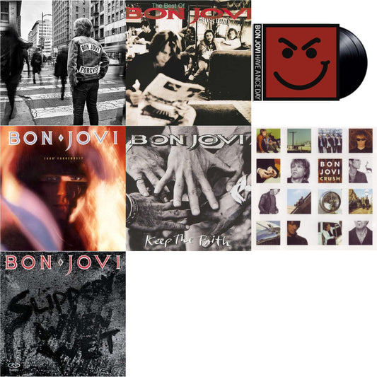This is a 7 LP Vinyl SKU bundle.
1.This LP Vinyl is brand new.Format: LP VinylThis item's title is: ForeverArtist: Bon JoviBarcode: 602465377019Release Date: 6/7/2024
2.This LP Vinyl is brand new.