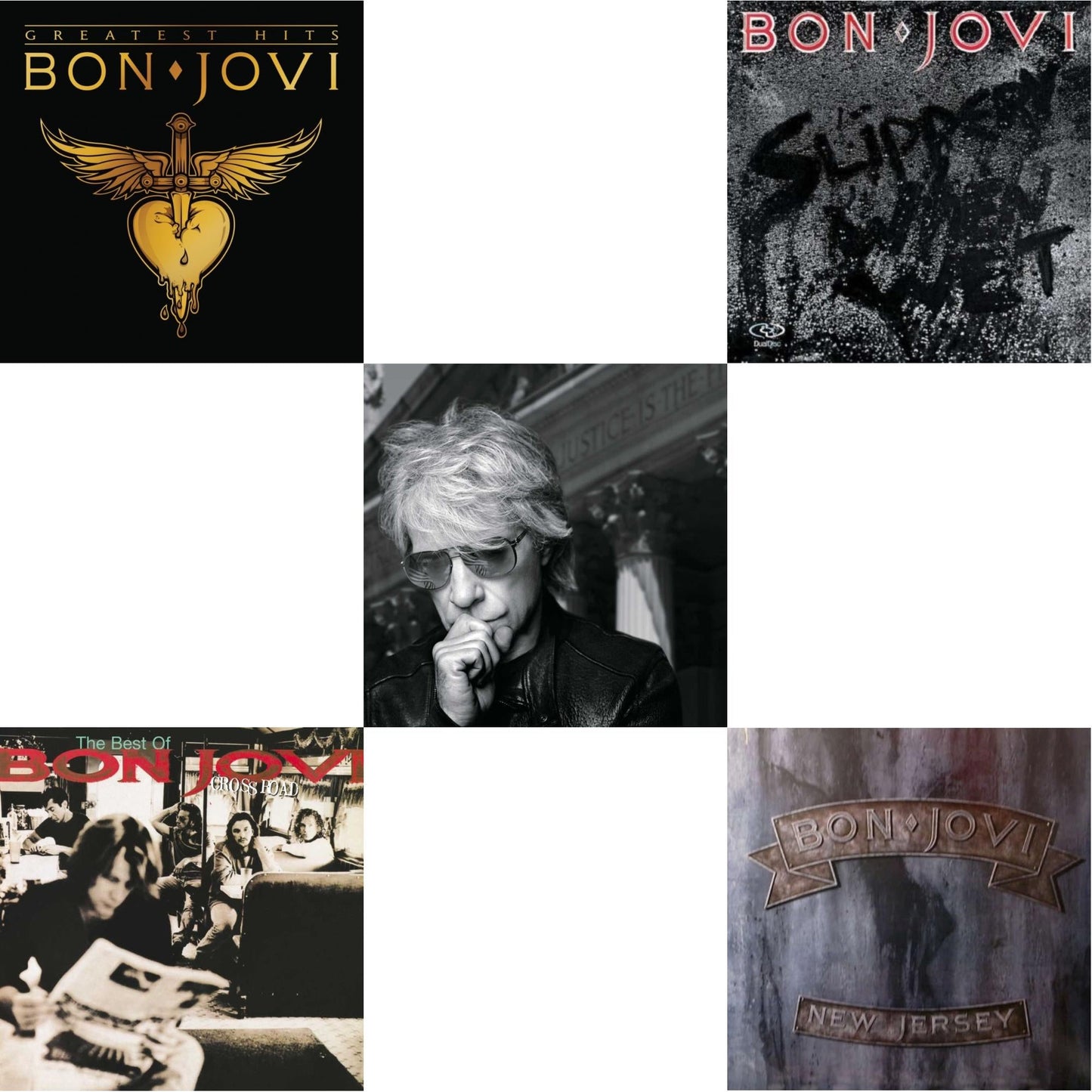 Greatest Hits (2LP) & Cross Road (2LP) & 2020 (2LP/Gold Vinyl) & Slippery When Wet (180G) & New Jersey (180G)