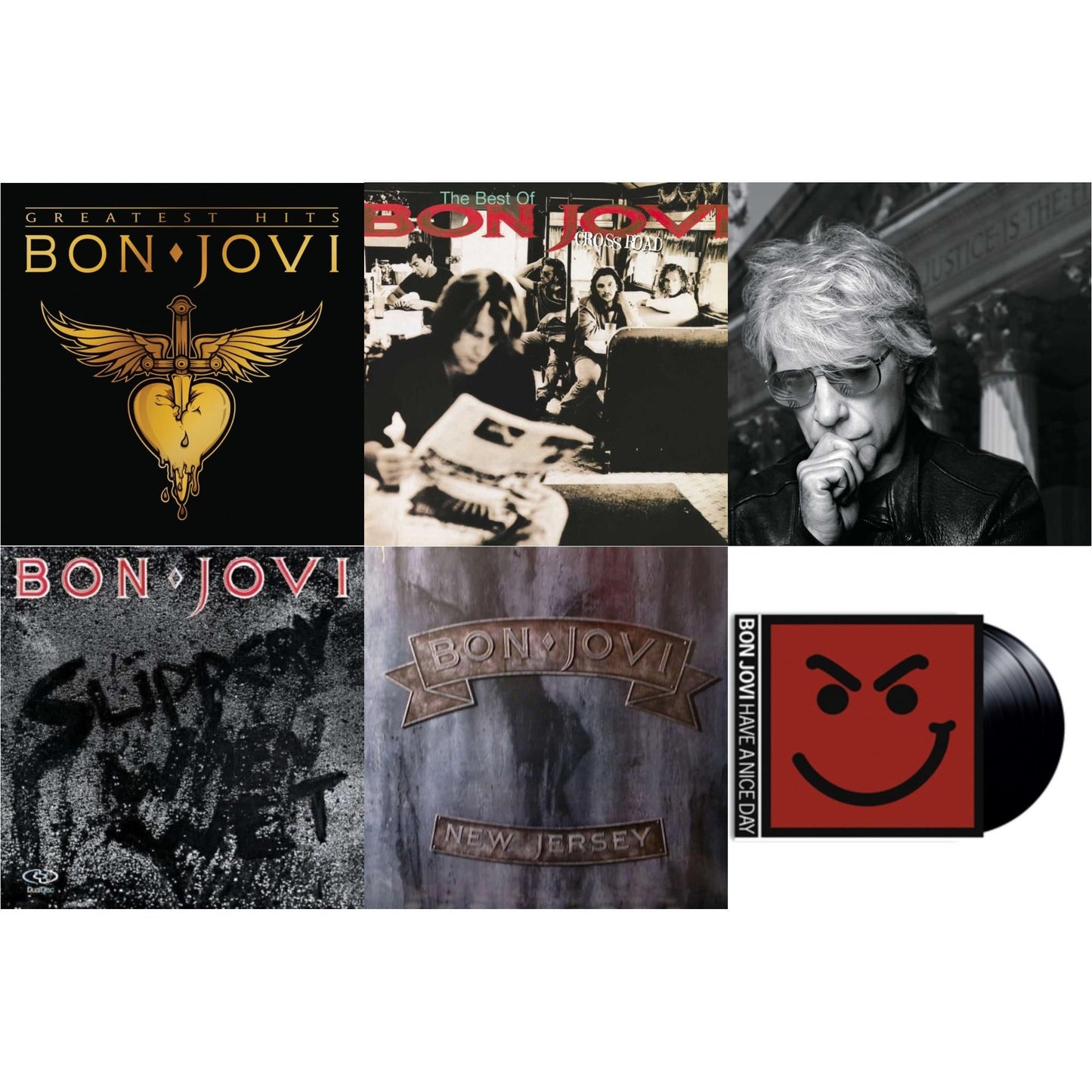 Greatest Hits (2LP) & Cross Road (2LP) & 2020 (2LP/Gold Vinyl) & Slippery When Wet (180G) & New Jersey (180G) & Have A Niceday (180G)
