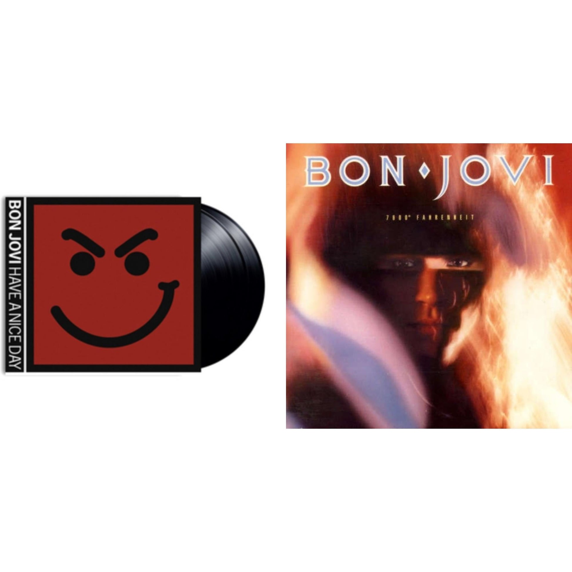This is a 2 LP Vinyl SKU bundle.
1.This LP Vinyl is brand new.Format: LP VinylMusic Style: Hard RockThis item's title is: 7800º Fahrenheit (180G)Artist: Bon JoviLabel: ISLAND/UMEBarcode: 602547029201Release Date: 11/4/2016
2.This LP Vinyl is brand new.