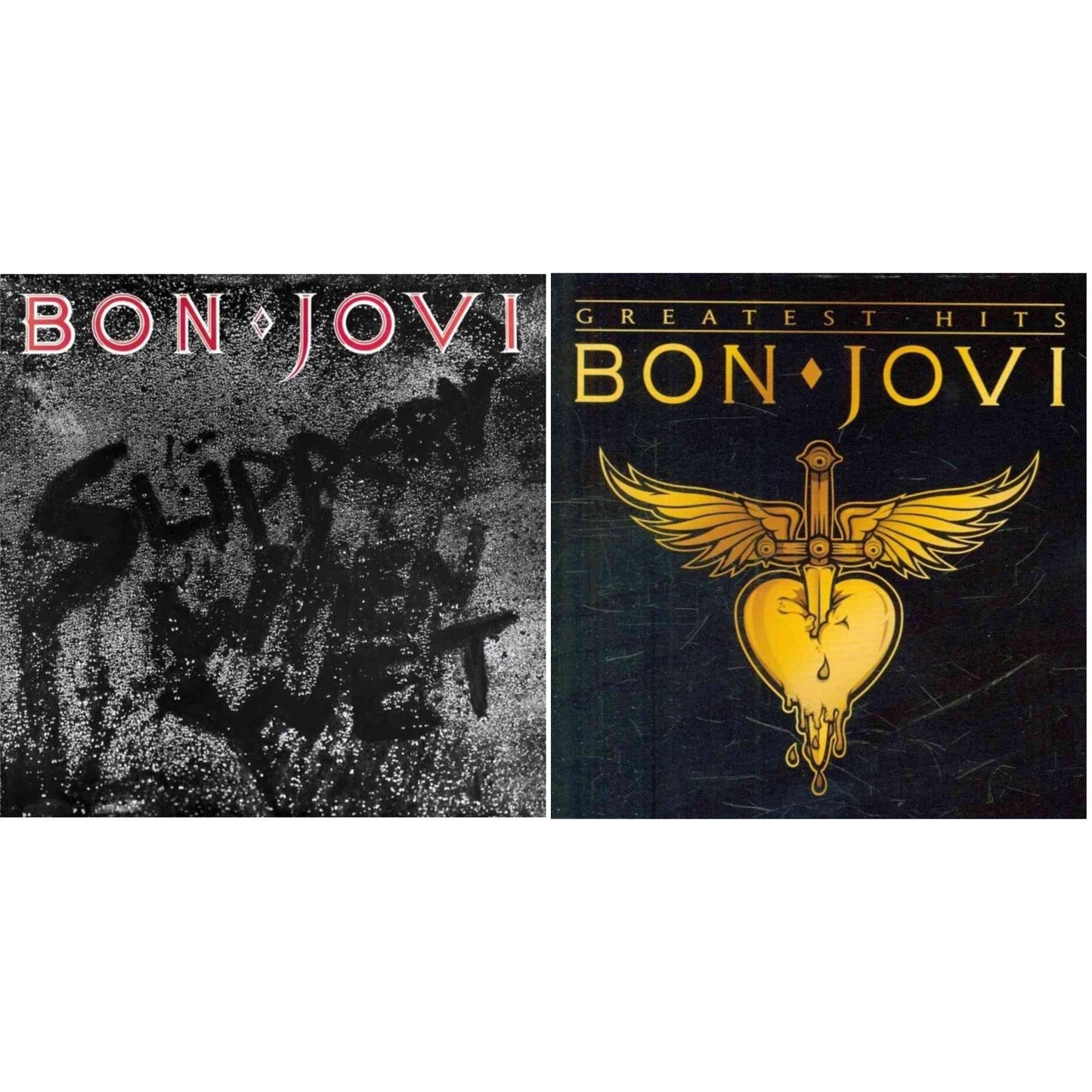 This is a 2 CD SKU bundle.
1.This CD is brand new.Format: CDMusic Style: Arena RockThis item's title is: Slippery When WetArtist: Bon JoviLabel: MERCURYBarcode: 731453808928Release Date: 2/9/1999
2.This CD is brand new.