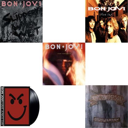 This is a 5 LP Vinyl SKU bundle.
1.This LP Vinyl is brand new.Format: LP VinylMusic Style: Hard RockThis item's title is: 7800º Fahrenheit (180G)Artist: Bon JoviLabel: ISLAND/UMEBarcode: 602547029201Release Date: 11/4/2016
2.This LP Vinyl is brand new.