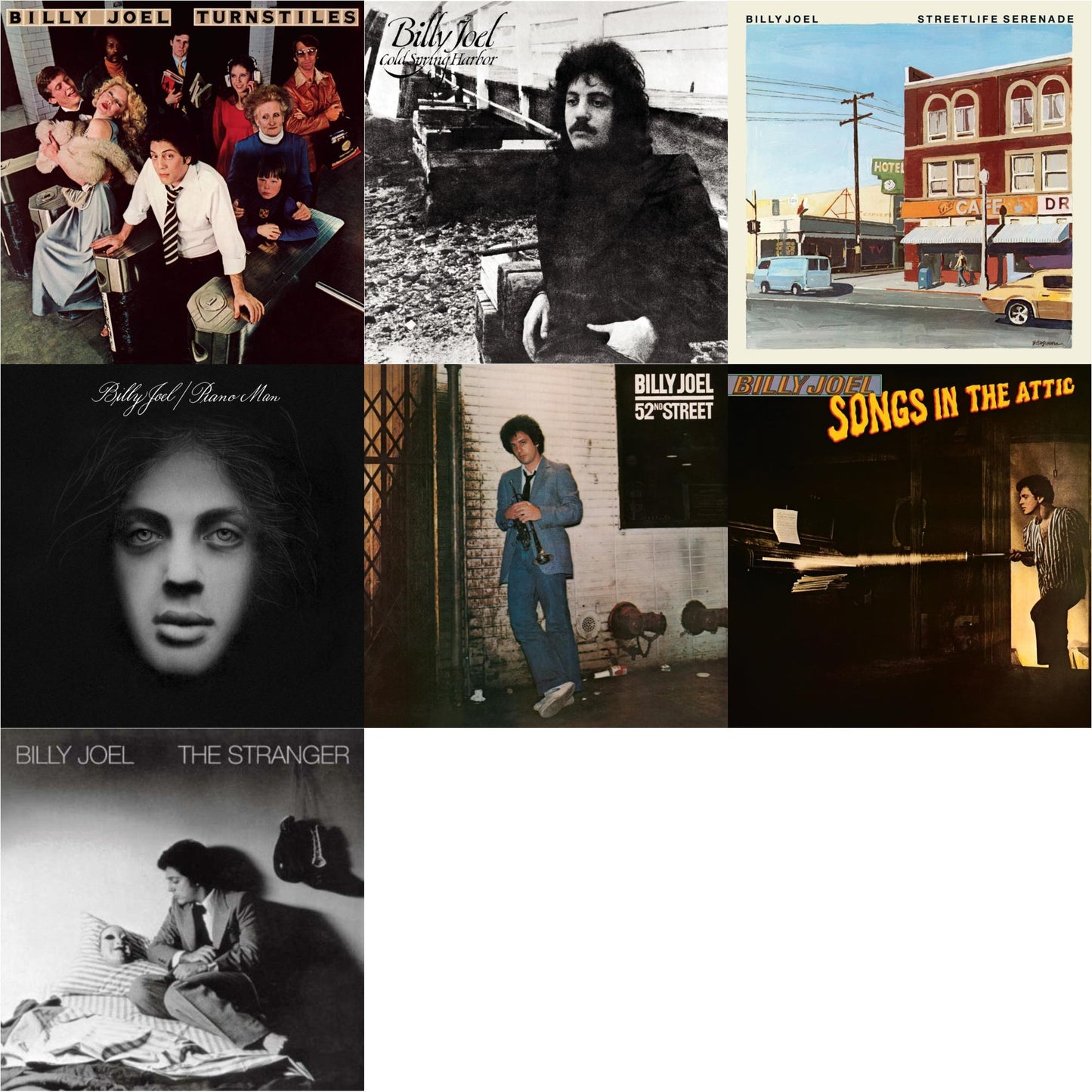 This is a 7 LP Vinyl SKU bundle.
1.This LP Vinyl is brand new.Format: LP VinylMusic Style: ClassicalThis item's title is: TurnstilesArtist: Billy JoelLabel: Dacapo (2)Barcode: 190759391914Release Date: 4/5/2024
2.This LP Vinyl is brand new.