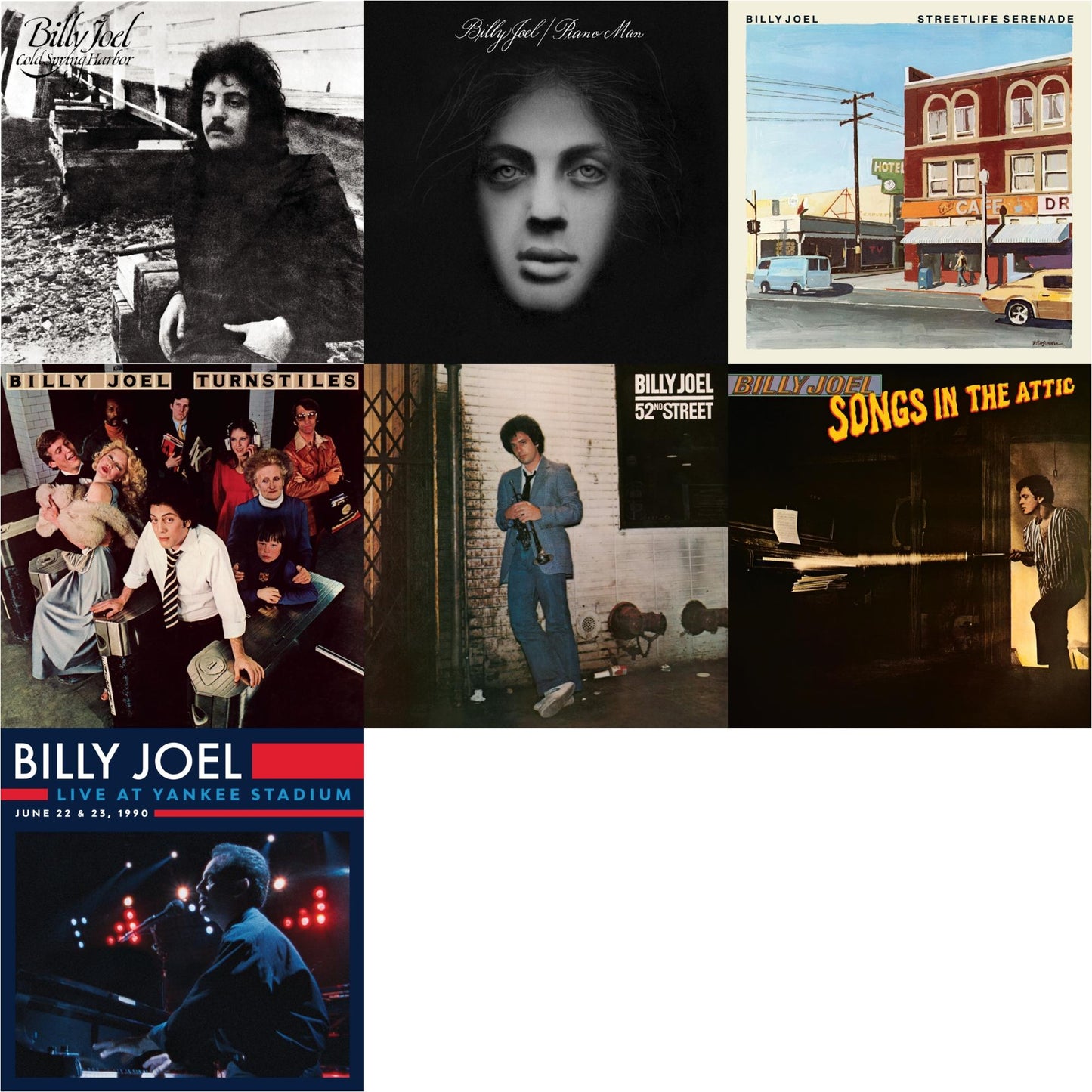 Cold Spring Harbor & Piano Man & Streetlife Serenade & Turnstiles & 52Nd Street & Songs In The Attic & Live At Yankee Stadium (3LP)