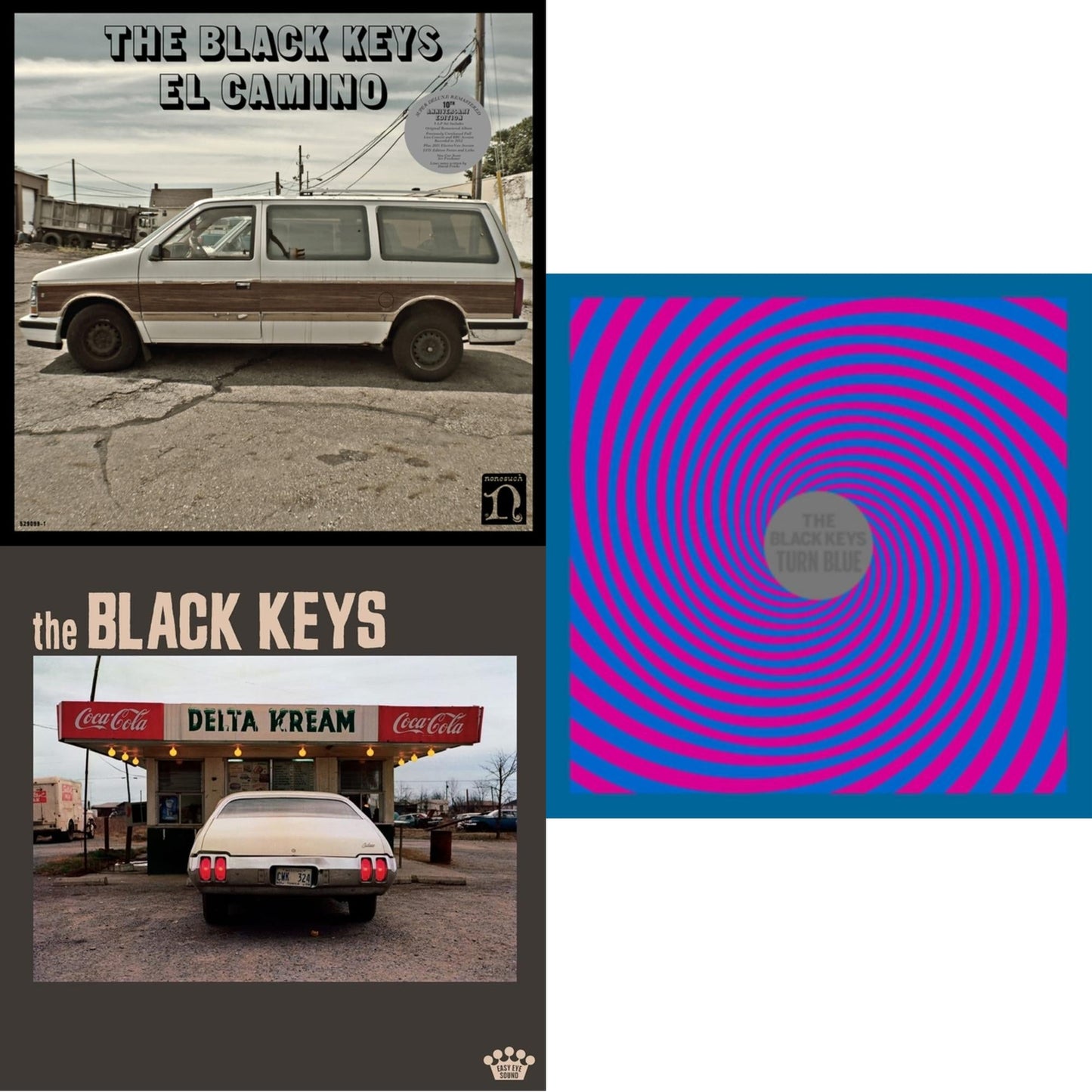 This is a 3 LP Vinyl SKU bundle.
1.This LP Vinyl is brand new.Format: LP VinylMusic Style: Alternative RockThis item's title is: El Camino (10Th Anniversary Deluxe Edition/3LP)Artist: Black KeysLabel: NONESUCHBarcode: 075597914382Release Date: 11/5/2021
2.This LP Vinyl is brand new.