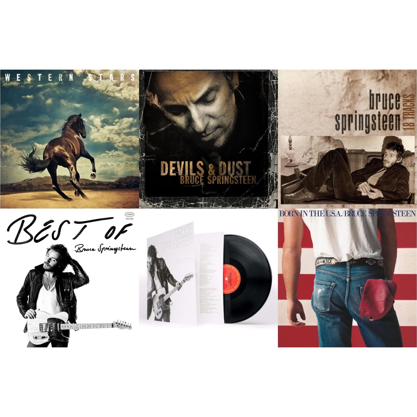 Western Stars (2LP/150G) & Devils & Dust & 18 Tracks & Best Of Bruce Springsteen (2LP) & Born To Run (180G/Gatefold) & Born In The U.S.A. (180G)