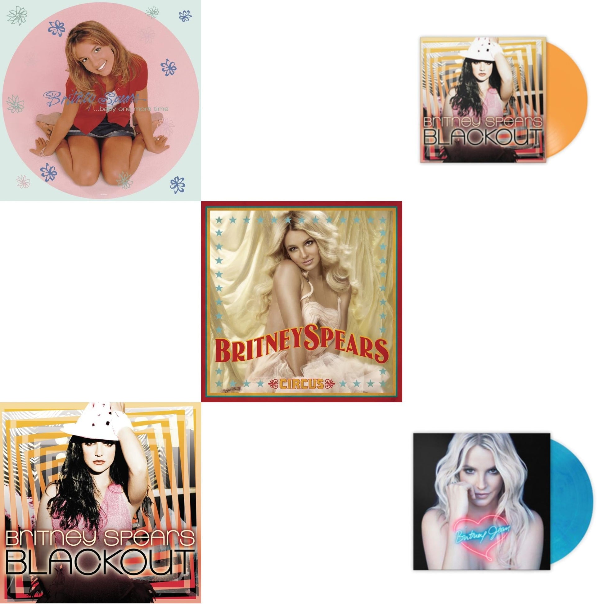 This is a 5 LP Vinyl SKU bundle.
1.This LP Vinyl is brand new.Format: LP VinylMusic Style: Dance-popThis item's title is: Baby One More Time (Picture Disc/140G/Dl Code)Artist: Britney SpearsLabel: LEGACYBarcode: 190758862613Release Date: 11/23/2018
2.This LP Vinyl is brand new.