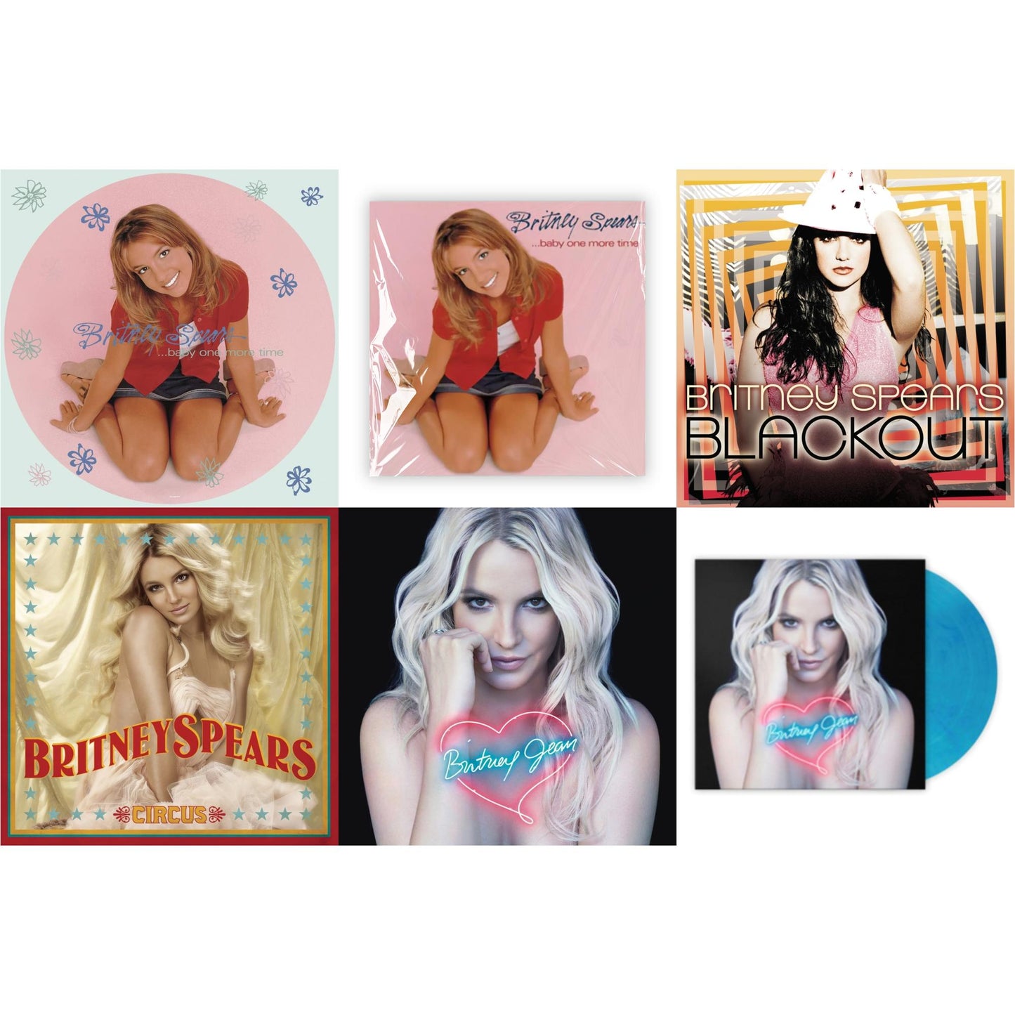 This is a 6 LP Vinyl SKU bundle.
1.This LP Vinyl is brand new.Format: LP VinylMusic Style: Dance-popThis item's title is: Baby One More Time (Picture Disc/140G/Dl Code)Artist: Britney SpearsLabel: LEGACYBarcode: 190758862613Release Date: 11/23/2018
2.This LP Vinyl is brand new.