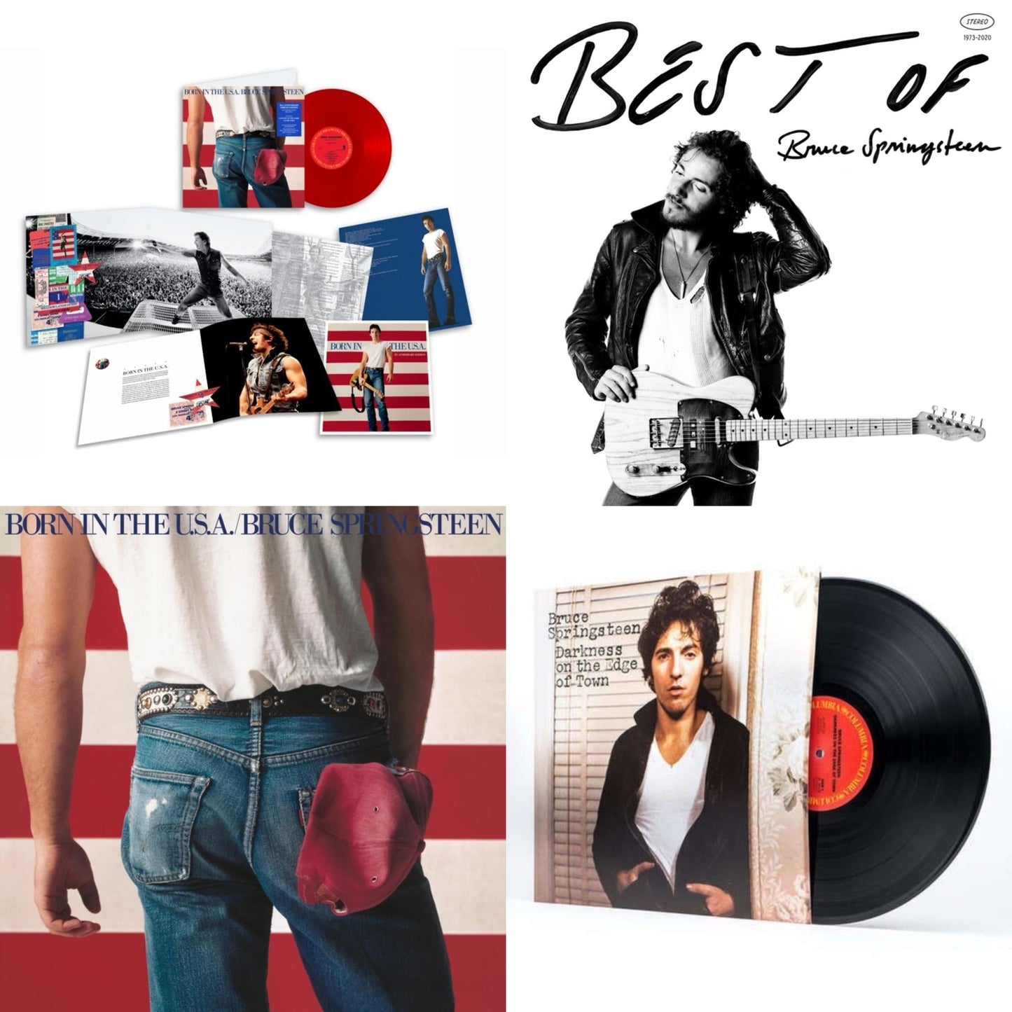 This is a 4 LP Vinyl SKU bundle.
1.This LP Vinyl is brand new.Format: LP VinylThis item's title is: Born In The U.S.A. (40Th Anniversary Edition/Red LP Vinyl)Artist: Bruce SpringsteenBarcode: 196588751615Release Date: 6/14/2024
2.This LP Vinyl is brand new.