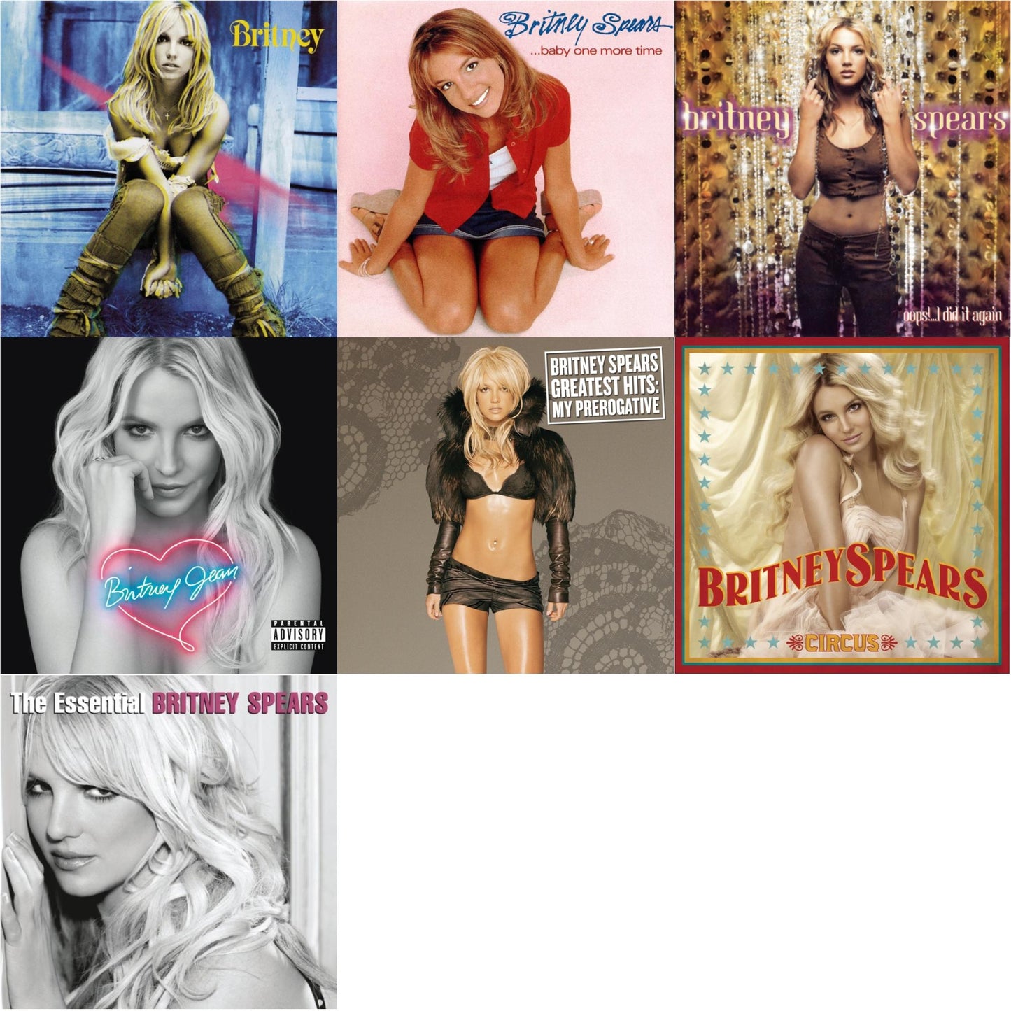 Britney & Baby One More Time & Oops I Did It Again & Britney Jean & Greatest Hits: My Prerogative & Circus & Essential Britney Spears