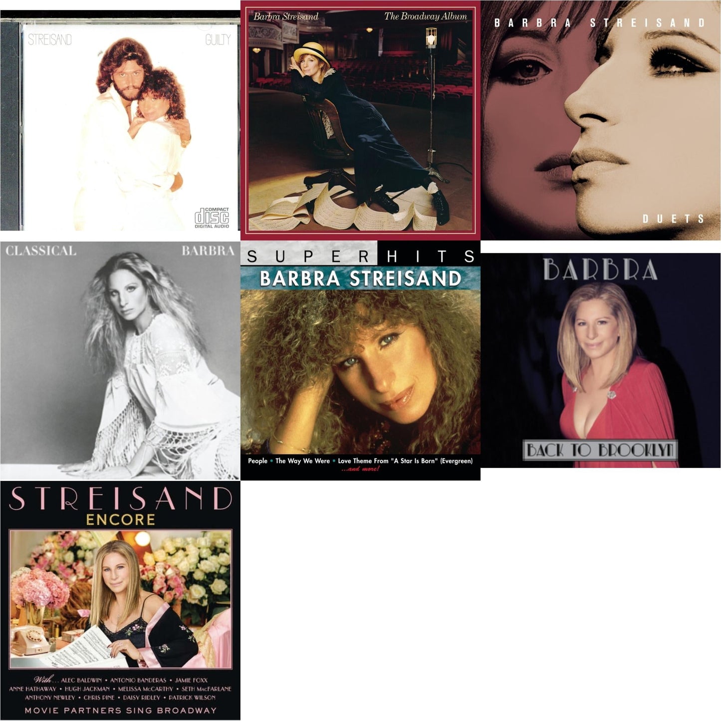 Guilty & Broadway Album & Duets & Classical Barbra & Super Hits & Back To Brooklyn & Encore: Movie Partners Sing Broadway