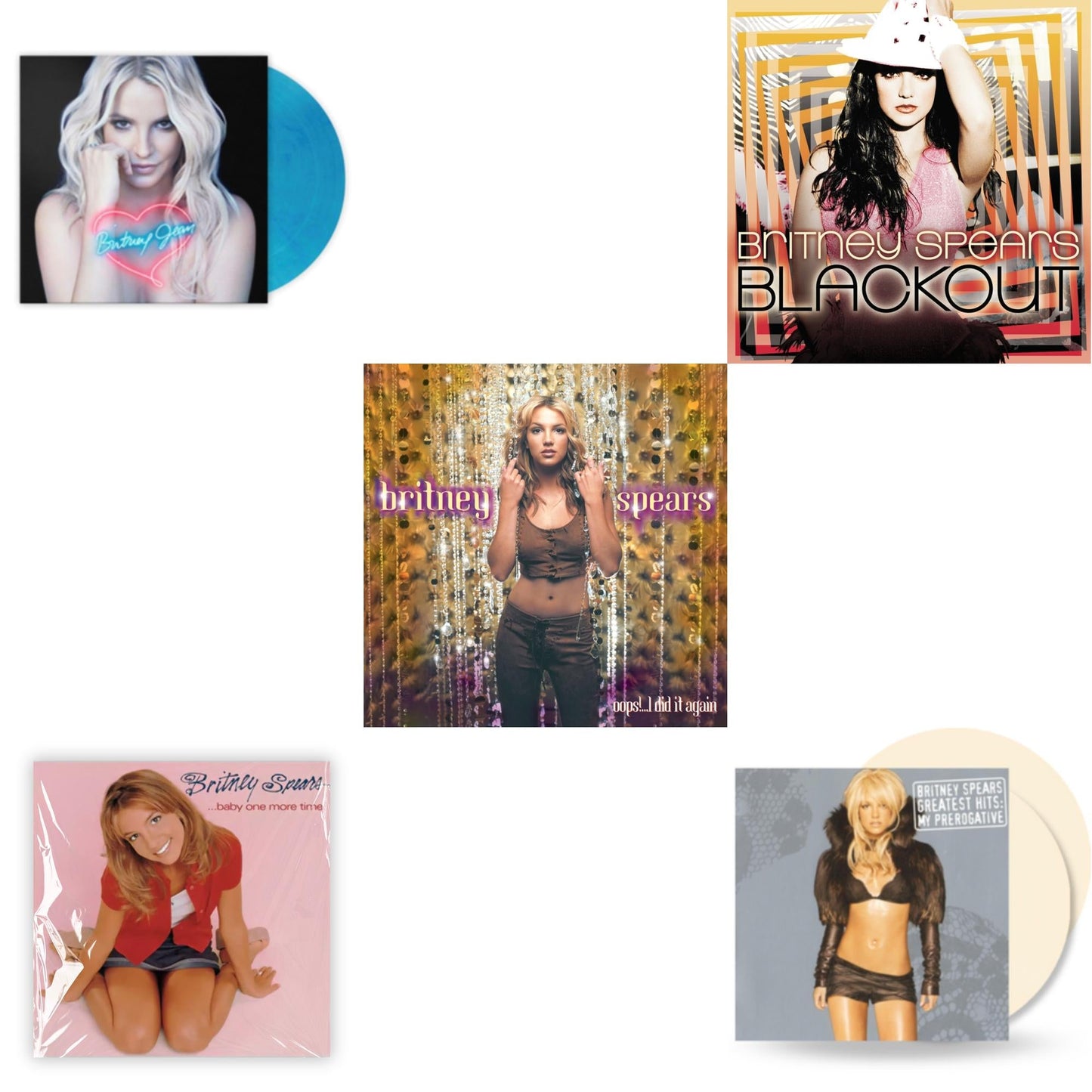 Baby One More Time & Oops!... I Did It Again & Blackout & Britney Jean (Blue Marbled LP Vinyl/Import) & Greatest Hits: My Prerogative (2LP/Cream Vinyl/Import)