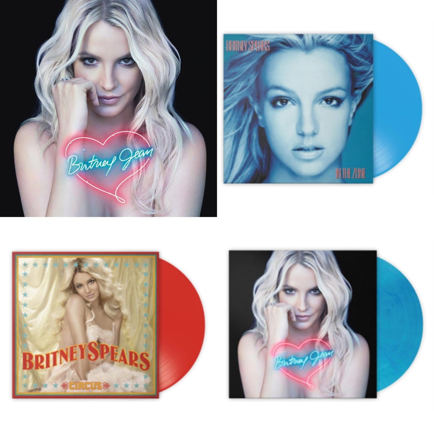 Britney Jean & In The Zone (Blue LP Vinyl/Import) & Circus (Red LP Vinyl/Import) & Britney Jean (Blue Marbled LP Vinyl/Import)
