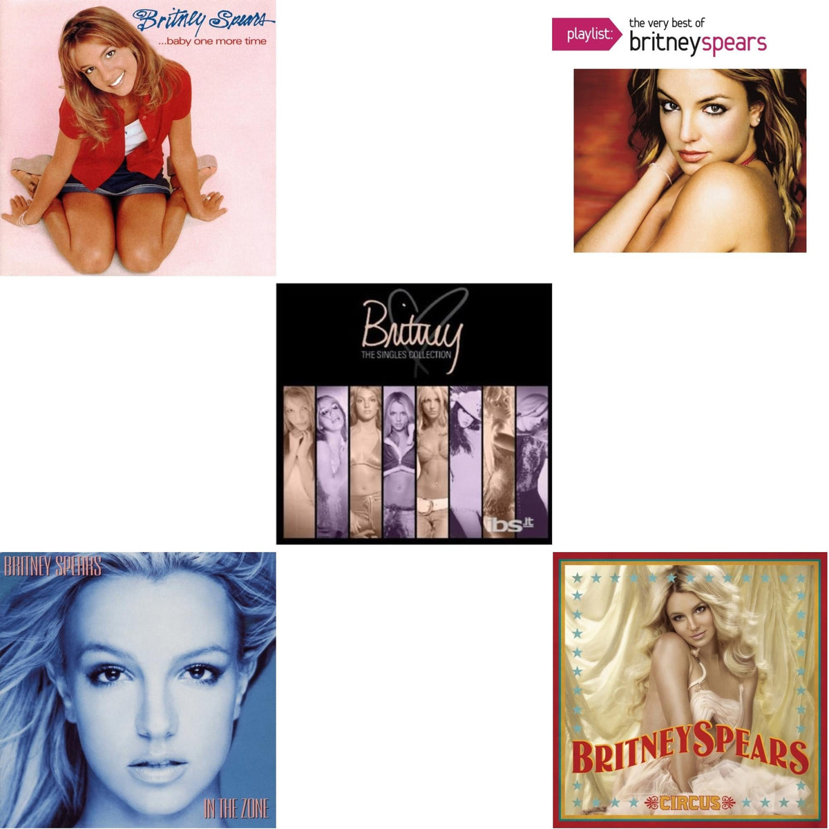 Baby One More Time & In The Zone & Singles Collection & Playlist: Very Best Of Britney Spears & Circus