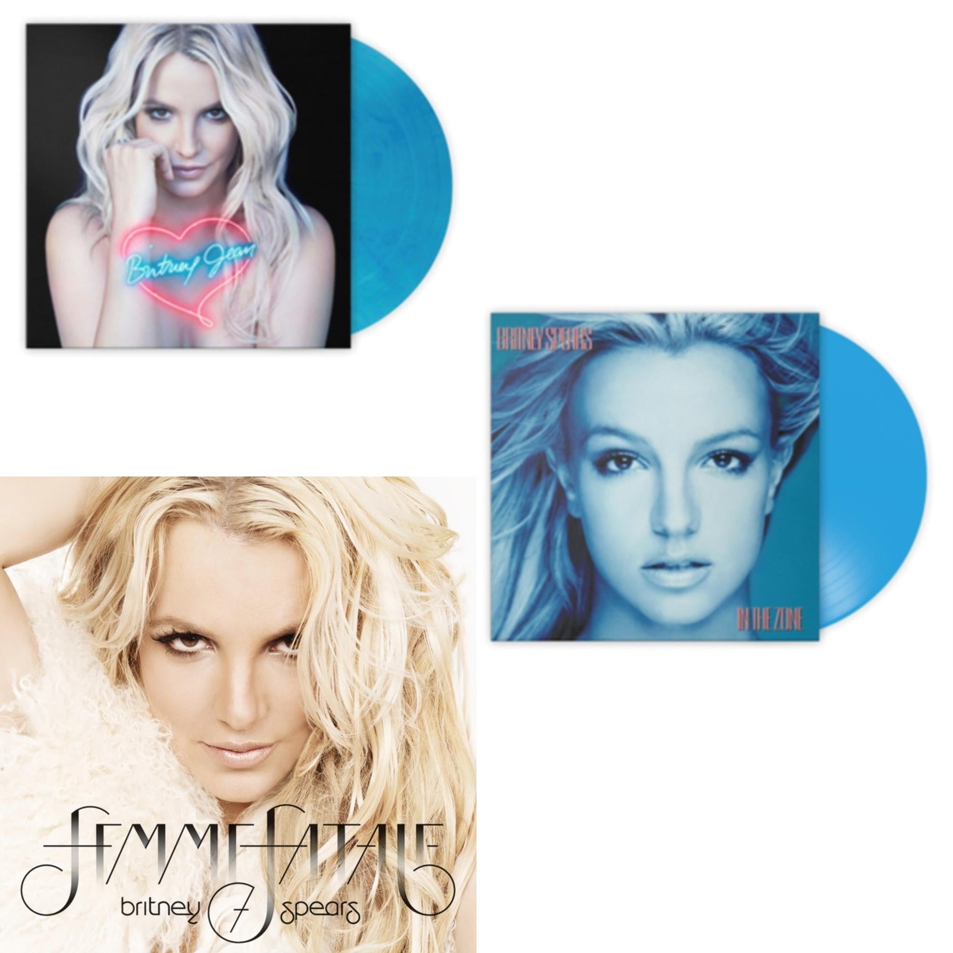 This is a 3 LP Vinyl SKU bundle.
1.This LP Vinyl is brand new.Format: LP VinylMusic Style: EuropopThis item's title is: Britney Jean (Blue Marbled LP Vinyl/Import)Artist: Britney SpearsLabel: SONY MUSIC CMGBarcode: 196587791810Release Date: 5/26/2023
2.This LP Vinyl is brand new.