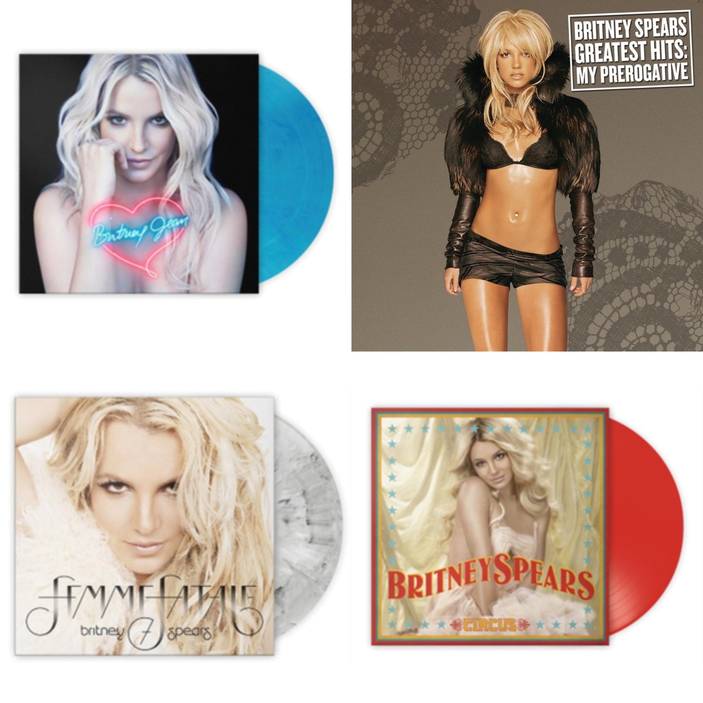 This is a 4 LP Vinyl SKU bundle.
1.This LP Vinyl is brand new.Format: LP VinylMusic Style: HouseThis item's title is: Greatest Hits : My Prerogative (2LP)Artist: Britney SpearsLabel: LEGACYBarcode: 196587739218Release Date: 3/31/2023
2.This LP Vinyl is brand new.