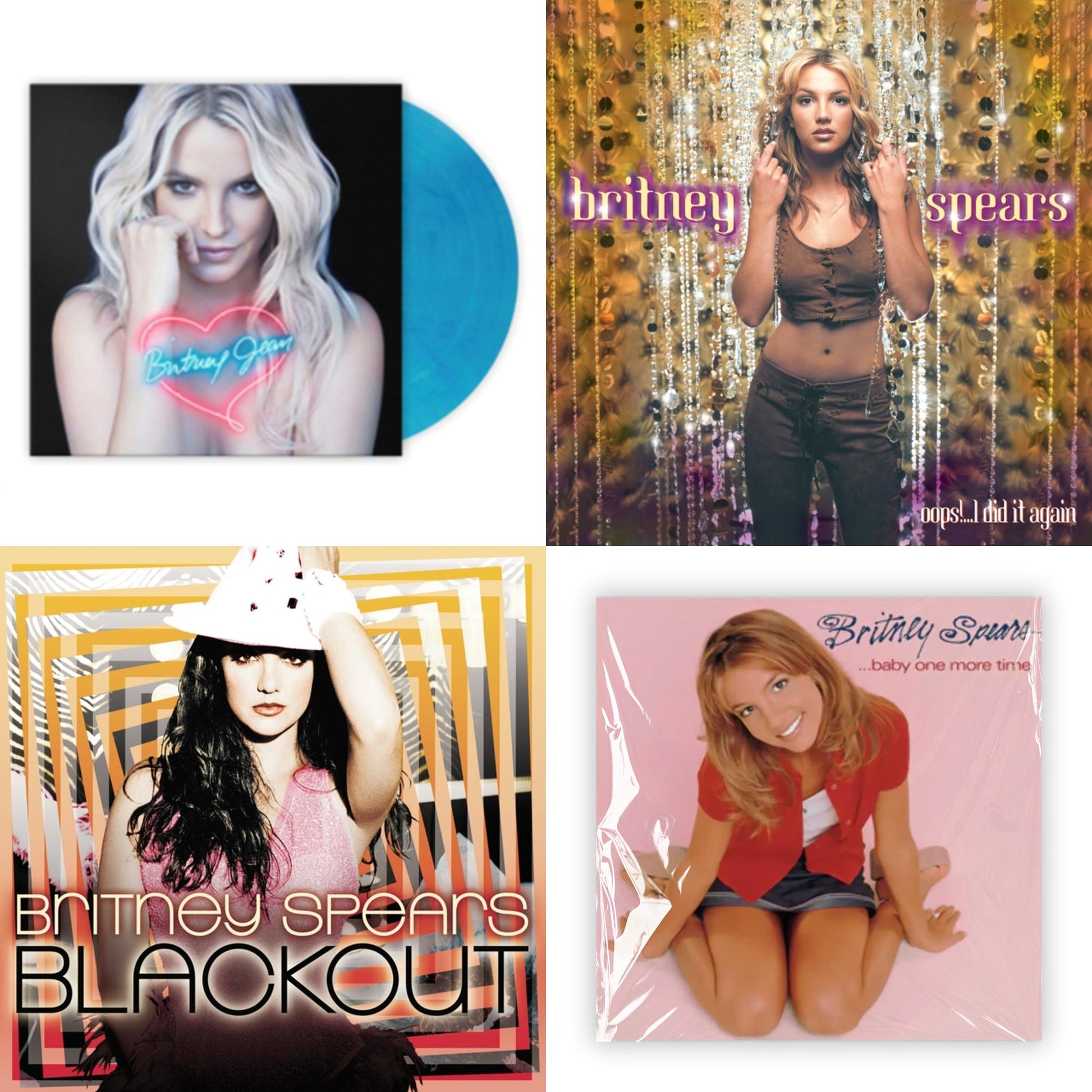 This is a 4 LP Vinyl SKU bundle.
1.This LP Vinyl is brand new.Format: LP VinylMusic Style: EuropopThis item's title is: Britney Jean (Blue Marbled LP Vinyl/Import)Artist: Britney SpearsLabel: SONY MUSIC CMGBarcode: 196587791810Release Date: 5/26/2023
2.This LP Vinyl is brand new.