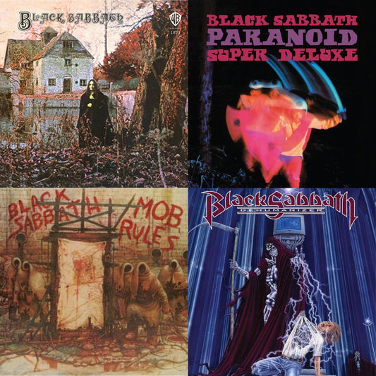This is a 4 LP Vinyl SKU bundle.
1.This LP Vinyl is brand new.Format: LP VinylThis item's title is: Black Sabbath (180G)Artist: Black SabbathLabel: RHINO/WARNER BROS.Barcode: 081227946661Release Date: 8/5/2016
2.This LP Vinyl is brand new.