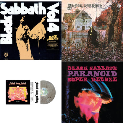 This is a 4 LP Vinyl SKU bundle.
1.This LP Vinyl is brand new.Format: LP VinylMusic Style: Heavy MetalThis item's title is: Vol. 4 (180G)Artist: Black SabbathLabel: RHINO/WARNER BROS.Barcode: 081227946609Release Date: 8/5/2016
2.This LP Vinyl is brand new.