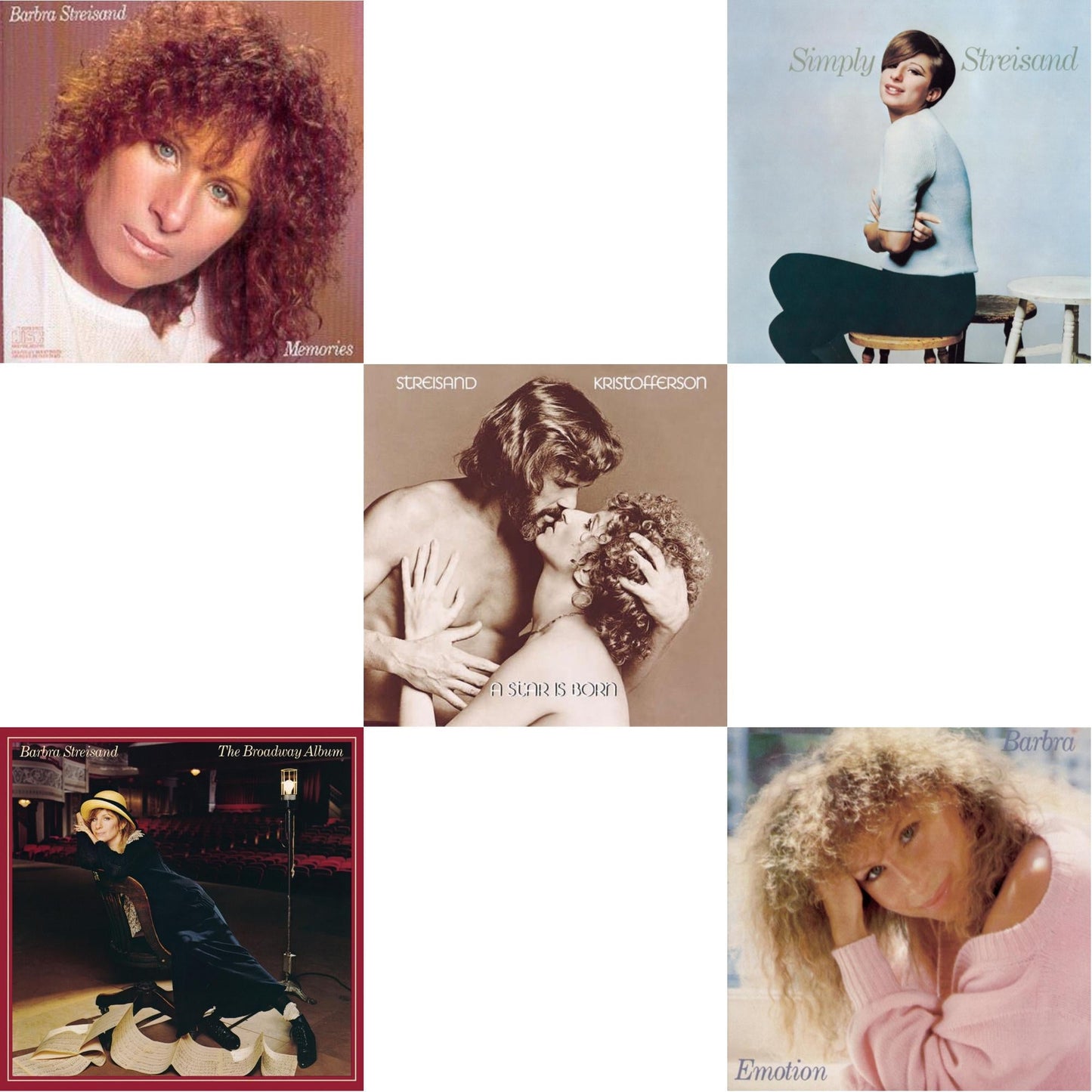 Memories & Broadway Album & Star Is Born & Simply Streisand & Emotion