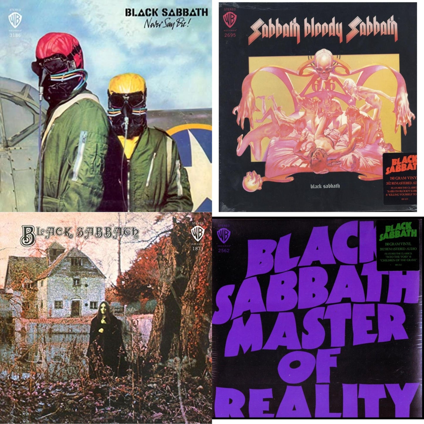 Never Say Die! (180G/Limited/Gray LP Vinyl) & Sabbath Bloody Sabbath (180G) & Black Sabbath (180G) & Master Of Reality (180G)