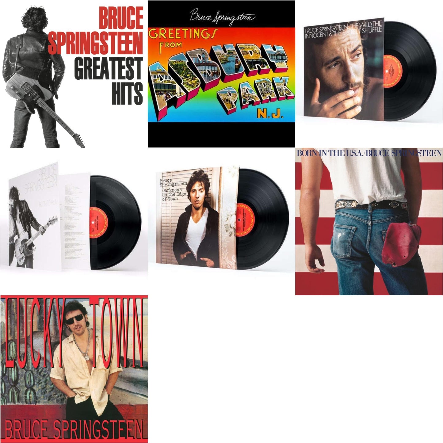 Greatest Hits (2 LP/150G Vinyl/Dl Code) & Greetings From Asbury Park N.J. (180G) & Wild The Innocent & The E Street Shuffle (180G) & Born To Run (180G/Gatefold) & Darkness On The Edge Of Town (180G) & Born In The U.S.A. (180G) & Lucky Town (140G/Dl Code)