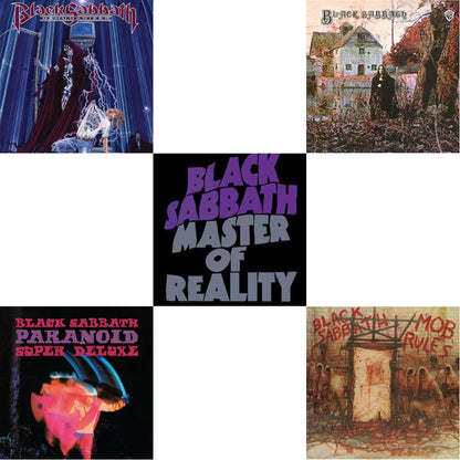 This is a 5 LP Vinyl SKU bundle.
1.This LP Vinyl is brand new.Format: LP VinylThis item's title is: Black Sabbath (180G)Artist: Black SabbathLabel: RHINO/WARNER BROS.Barcode: 081227946661Release Date: 8/5/2016
2.This LP Vinyl is brand new.