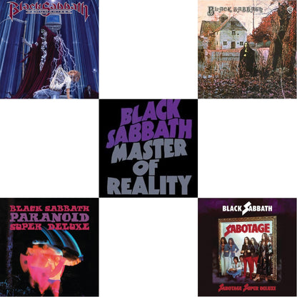 This is a 5 LP Vinyl SKU bundle.
1.This LP Vinyl is brand new.Format: LP VinylThis item's title is: Black Sabbath (180G)Artist: Black SabbathLabel: RHINO/WARNER BROS.Barcode: 081227946661Release Date: 8/5/2016
2.This LP Vinyl is brand new.
