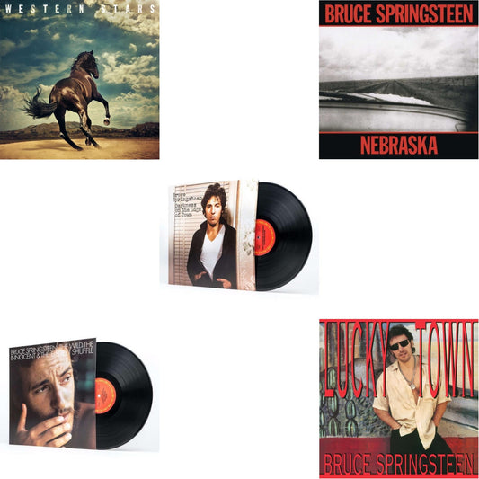 This is a 5 LP Vinyl SKU bundle.
1.This LP Vinyl is brand new.Format: LP VinylThis item's title is: Western Stars (2LP/150G)Artist: Bruce SpringsteenLabel: COLUMBIA RECORDSBarcode: 190759375112Release Date: 6/14/2019
2.This LP Vinyl is brand new.