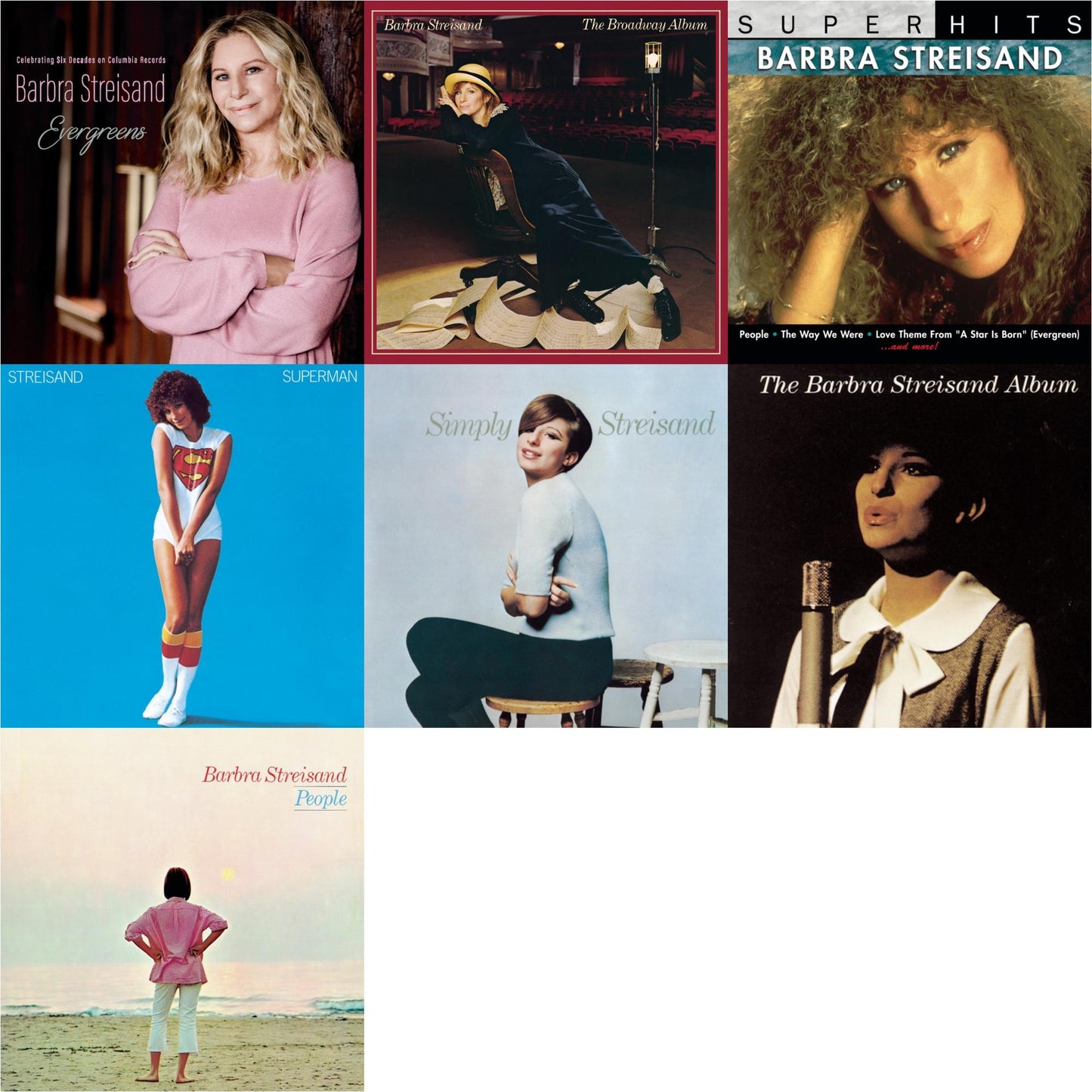 Evergreens : Celebrating Six Decades On Columbia Records & Broadway Album & Super Hits & Superman & Simply Streisand & Barbra Streisand Album & People