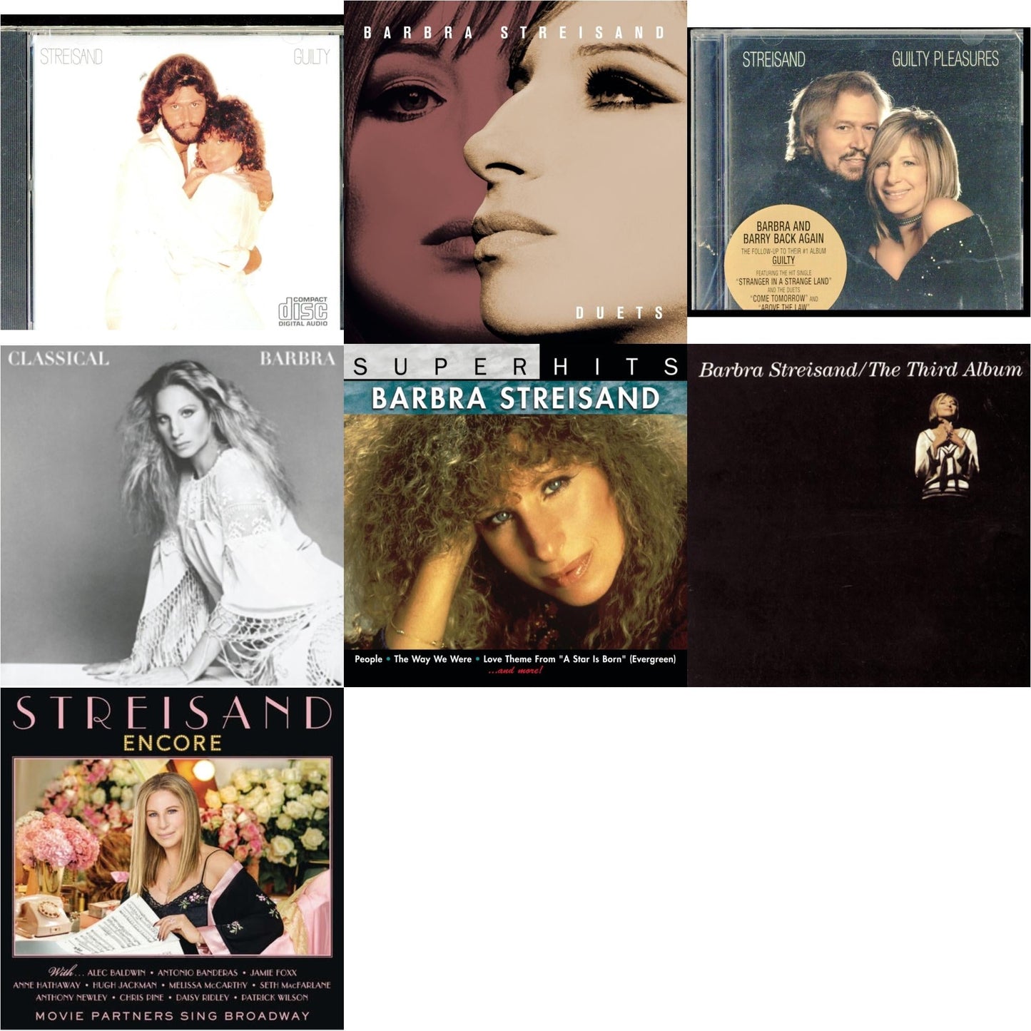 Guilty & Duets & Guilty Pleasures & Classical Barbra & Super Hits & Third Album & Encore: Movie Partners Sing Broadway