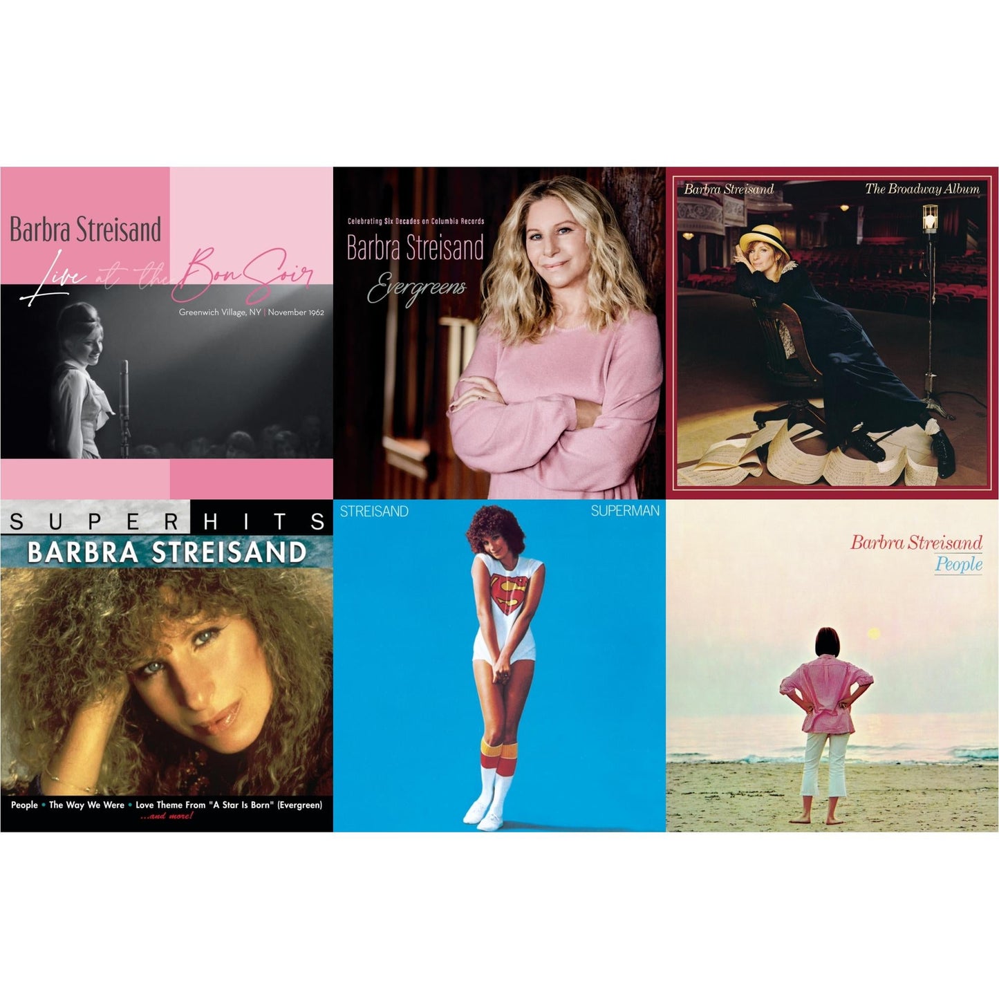 Live At The Bon Soir & Evergreens : Celebrating Six Decades On Columbia Records & Broadway Album & Super Hits & Superman & People