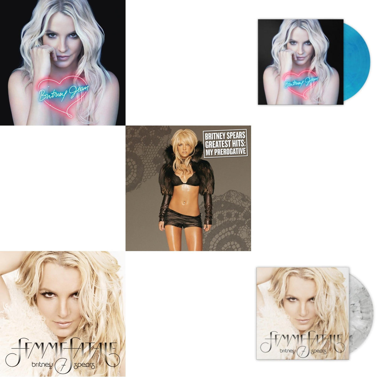 Britney Jean & Femme Fatale & Greatest Hits : My Prerogative (2LP) & Britney Jean (Blue Marbled LP Vinyl/Import) & Femme Fatale (Light Grey Marbled LP Vinyl/Import)