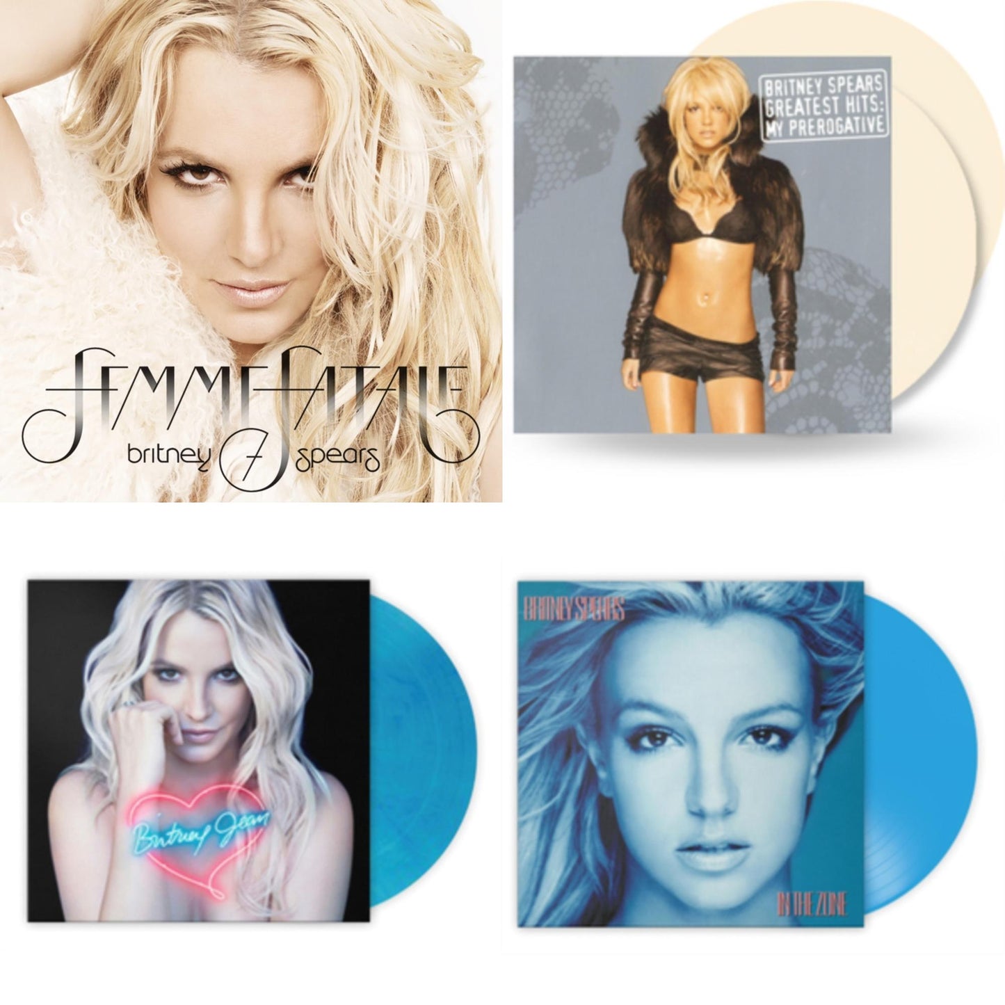 This is a 4 LP Vinyl SKU bundle.
1.This LP Vinyl is brand new.Format: LP VinylMusic Style: Dance-popThis item's title is: Femme FataleArtist: Britney SpearsLabel: LEGACYBarcode: 196587739119Release Date: 3/31/2023
2.This LP Vinyl is brand new.
