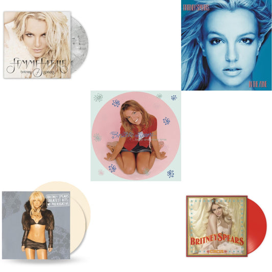 This is a 5 LP Vinyl SKU bundle.
1.This LP Vinyl is brand new.Format: LP VinylMusic Style: Dance-popThis item's title is: Baby One More Time (Picture Disc/140G/Dl Code)Artist: Britney SpearsLabel: LEGACYBarcode: 190758862613Release Date: 11/23/2018
2.This LP Vinyl is brand new.