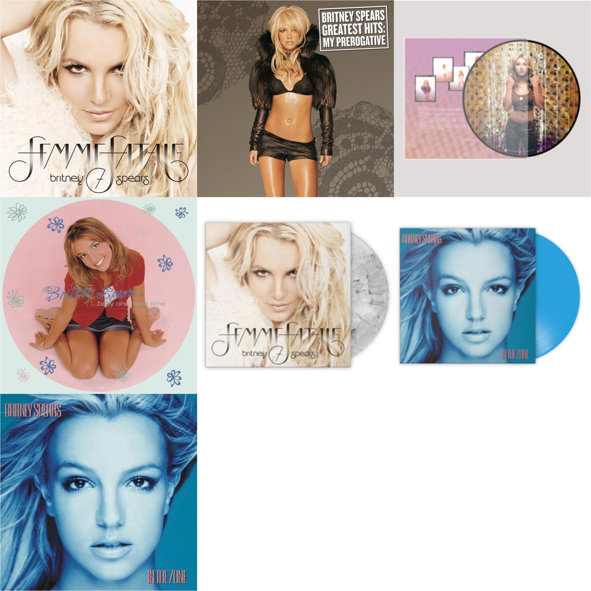 This is a 7 LP Vinyl SKU bundle.
1.This LP Vinyl is brand new.Format: LP VinylMusic Style: Dance-popThis item's title is: Baby One More Time (Picture Disc/140G/Dl Code)Artist: Britney SpearsLabel: LEGACYBarcode: 190758862613Release Date: 11/23/2018
2.This LP Vinyl is brand new.
