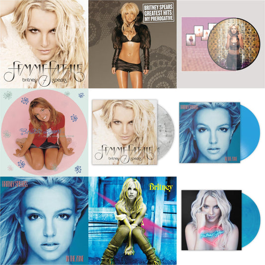 This is a 9 LP Vinyl SKU bundle.
1.This LP Vinyl is brand new.Format: LP VinylMusic Style: Dance-popThis item's title is: Baby One More Time (Picture Disc/140G/Dl Code)Artist: Britney SpearsLabel: LEGACYBarcode: 190758862613Release Date: 11/23/2018
2.This LP Vinyl is brand new.